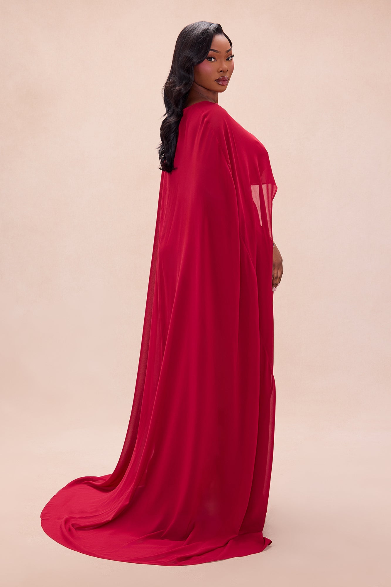 Forever Yours Chiffon Pant Set - DarkRed
