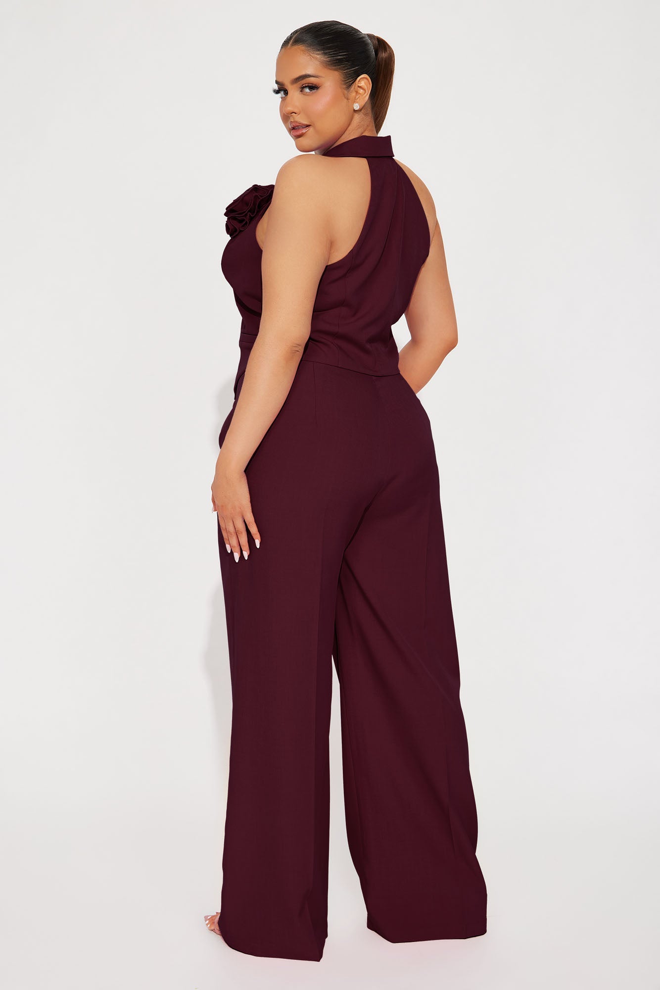 Elle Pant Set - Burgundy