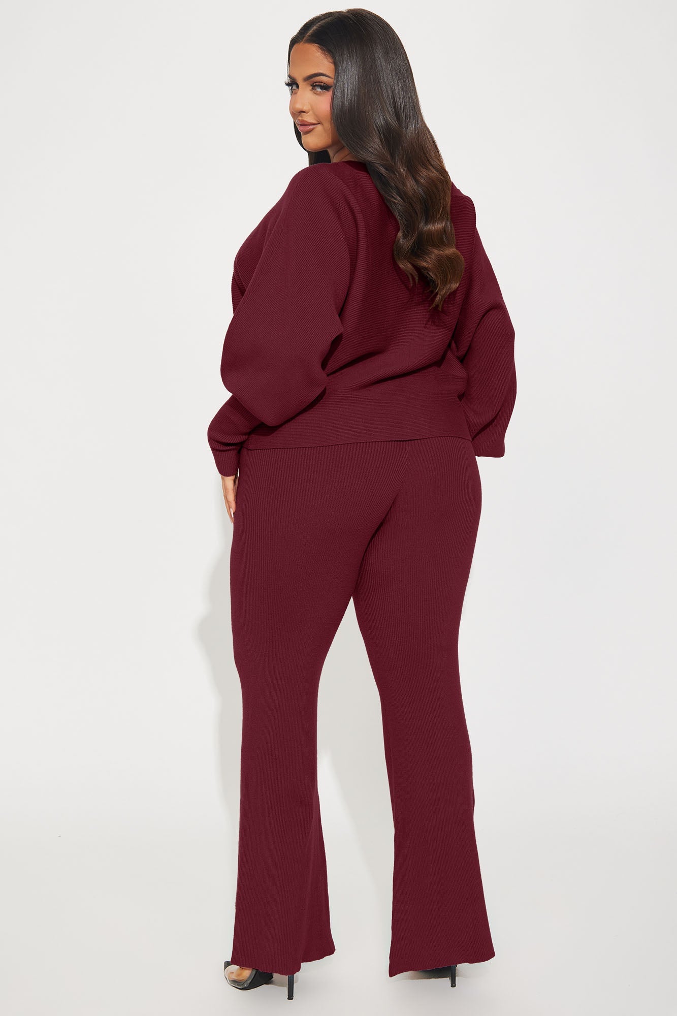 Elise Sweater Pant Set - Burgundy