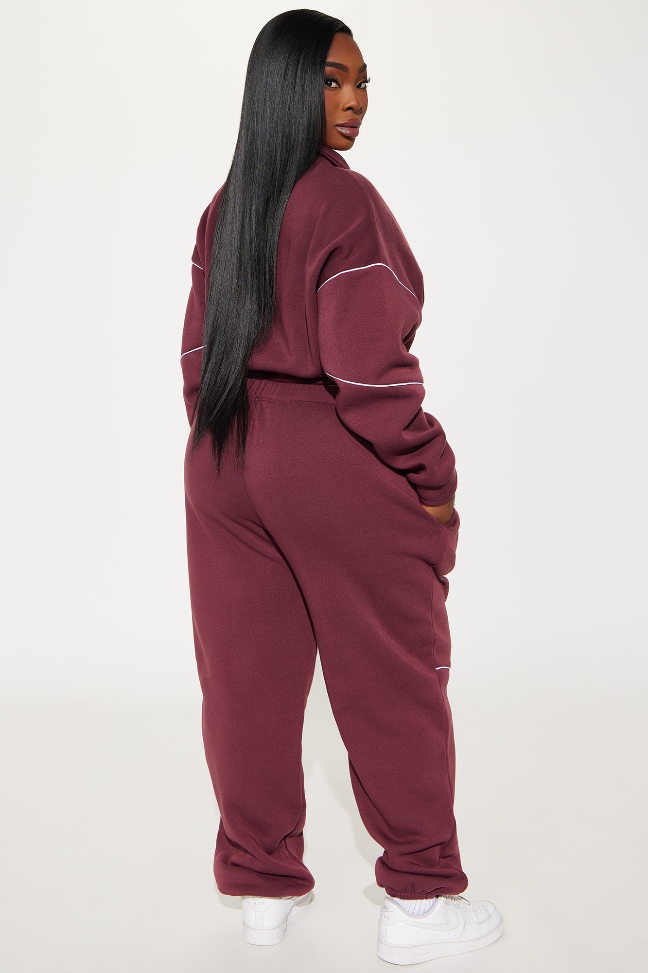West Coast Fleece Jogger Set - Burgundy