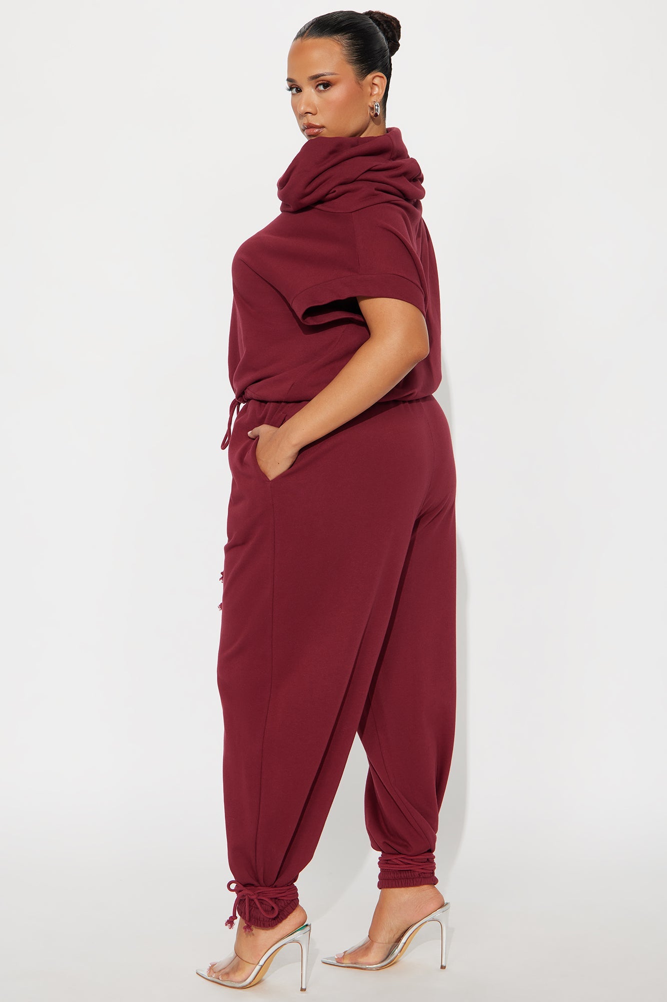Alexa Jogger Pant Set - Burgundy