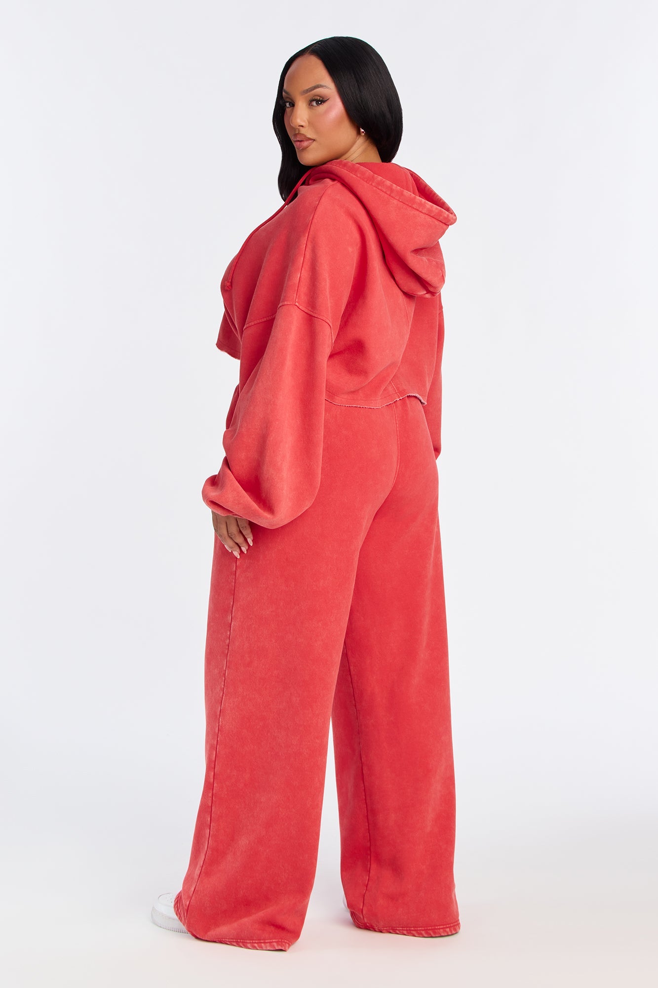 On The Go Fleece Pant Set - Red