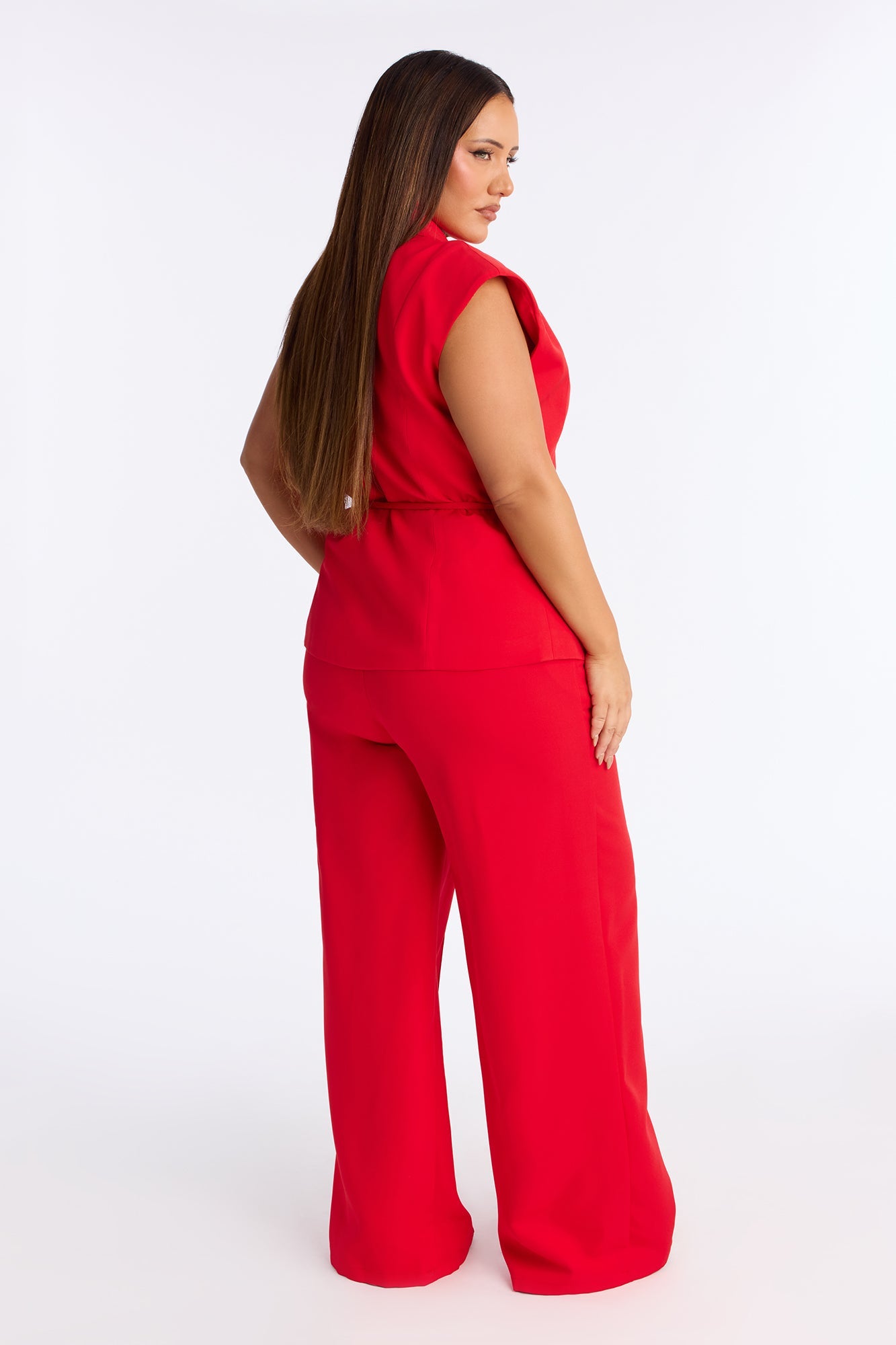 Signature Move Vest Pant Set - Red
