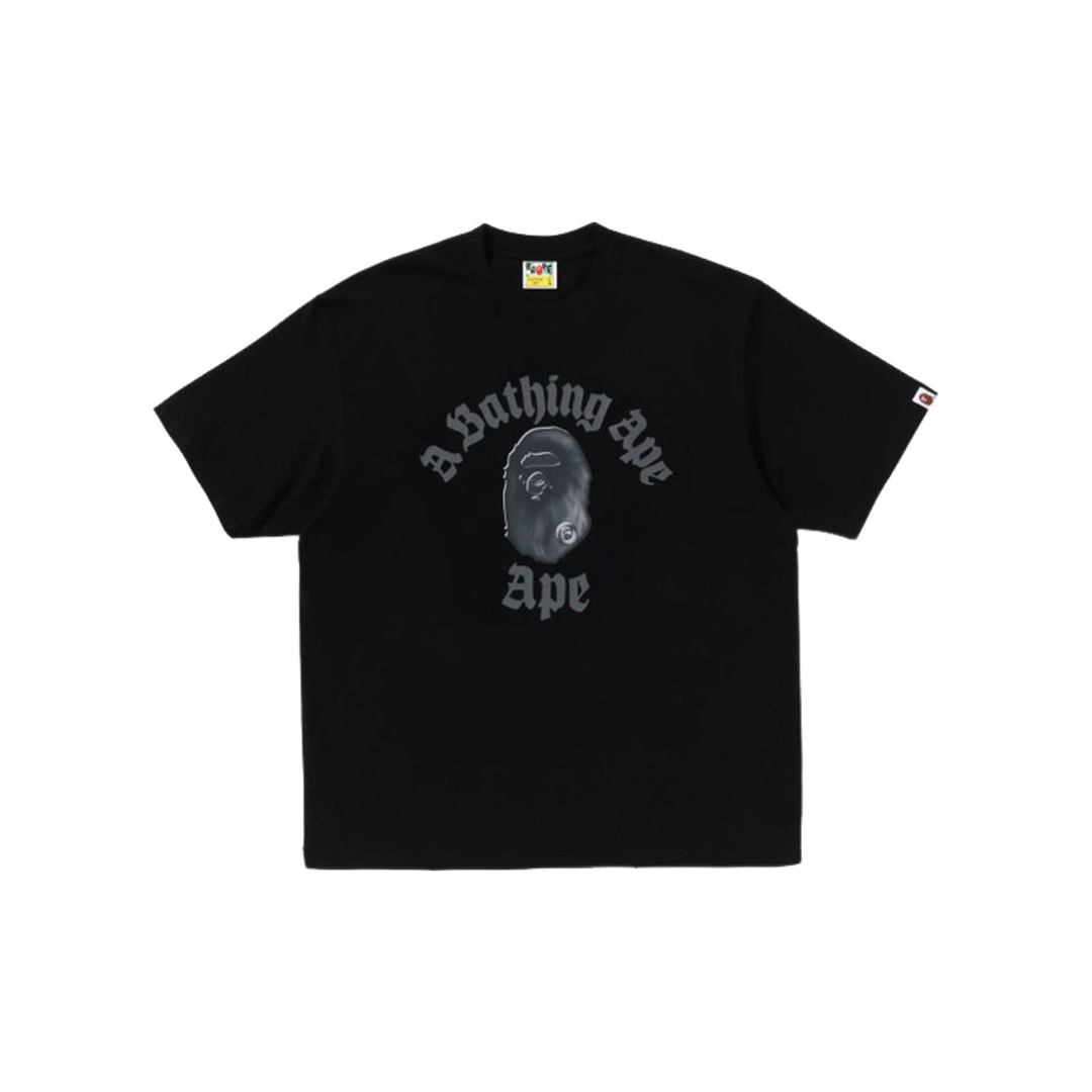 A Bathing Ape Gothic College Relaxed Fit Tee Black | 1K80-110-349