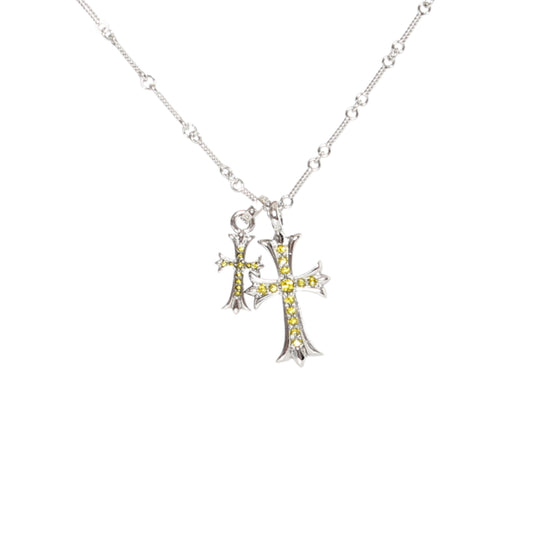 Chrome Hearts Double Cross Necklace | 6 Colors