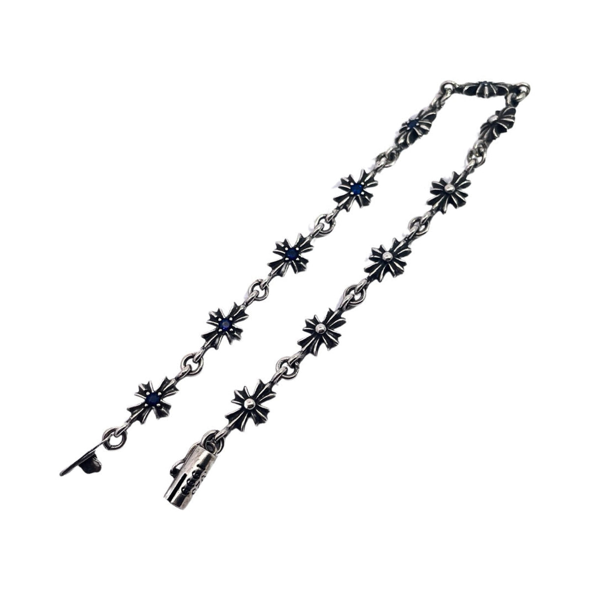 Chrome Hearts Blue Diamond Cross Bracelet