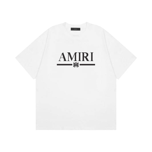 AMIRI SS26 Collab Logo Letter Print T-Shirt Black White