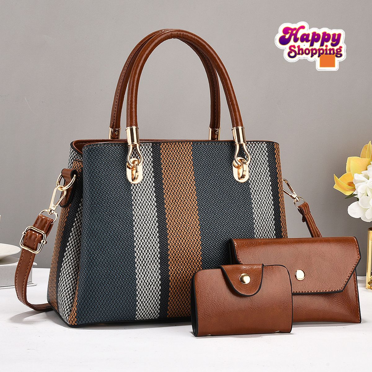 3PCS Premium Printed Shoulder Bag Set