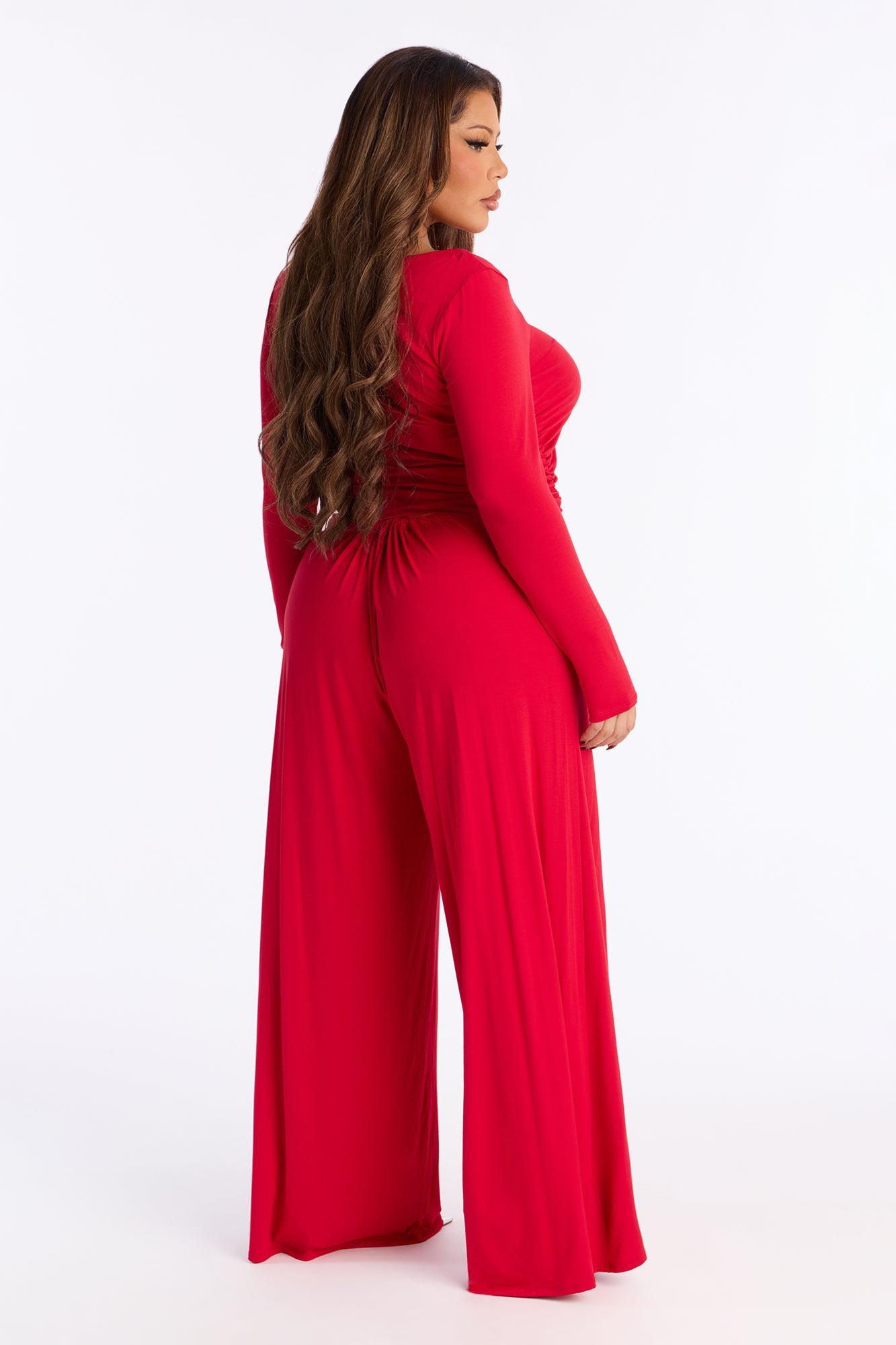 Zendaya Wide Leg Pant Set - Red