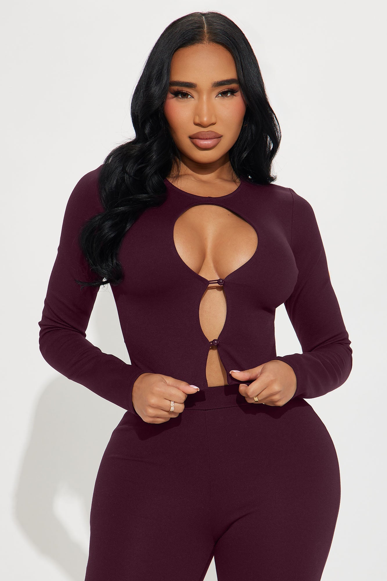 Mia Date Night Capri Pant Set - Burgundy