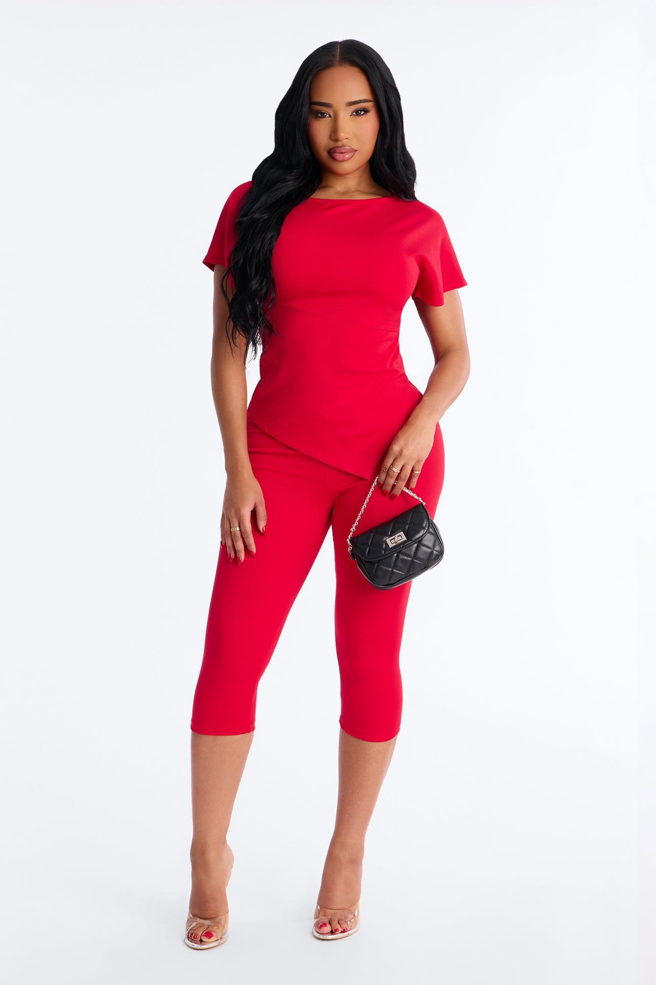 Raye Ponte Capri Set - Red