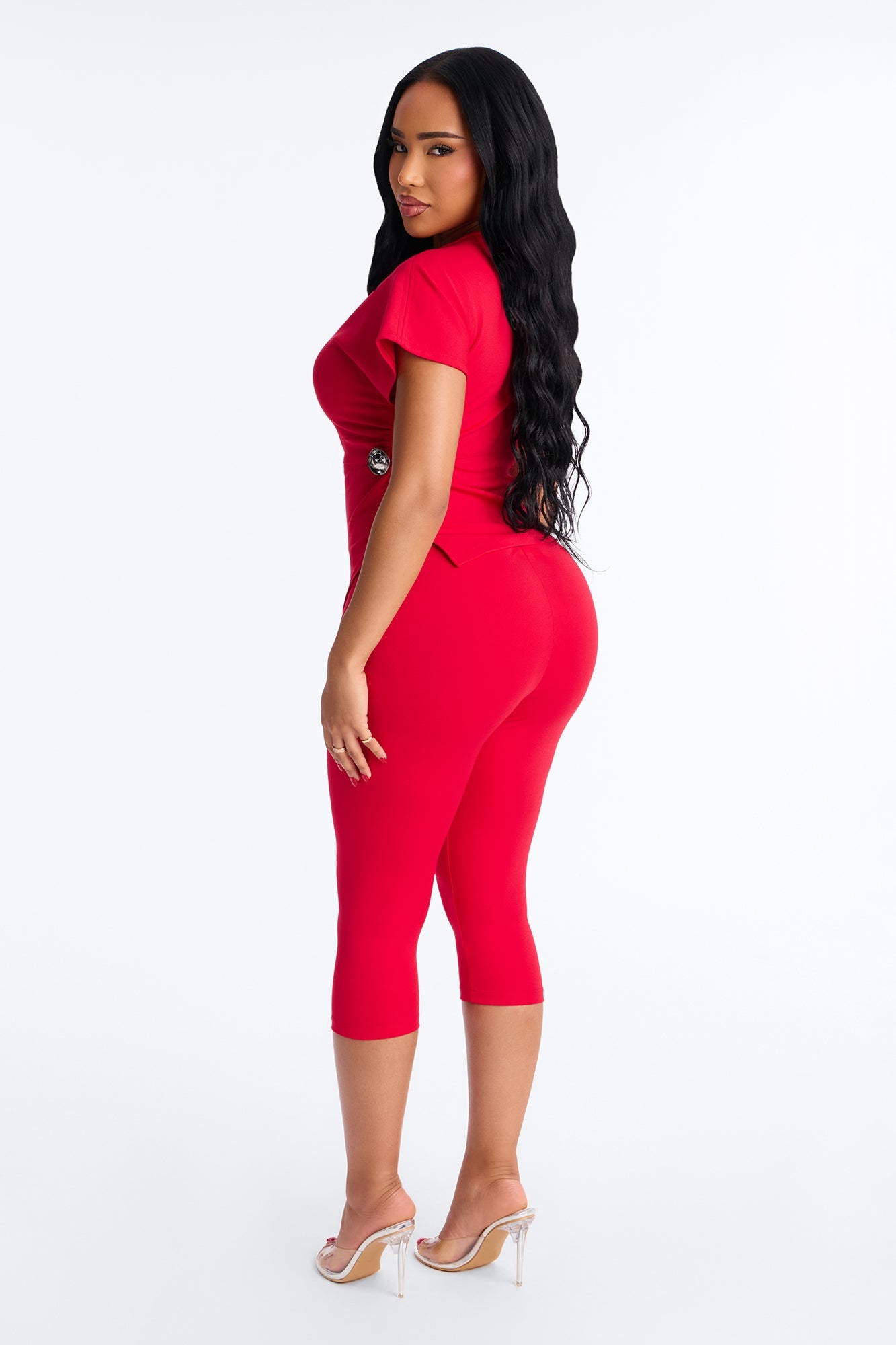 Raye Ponte Capri Set - Red