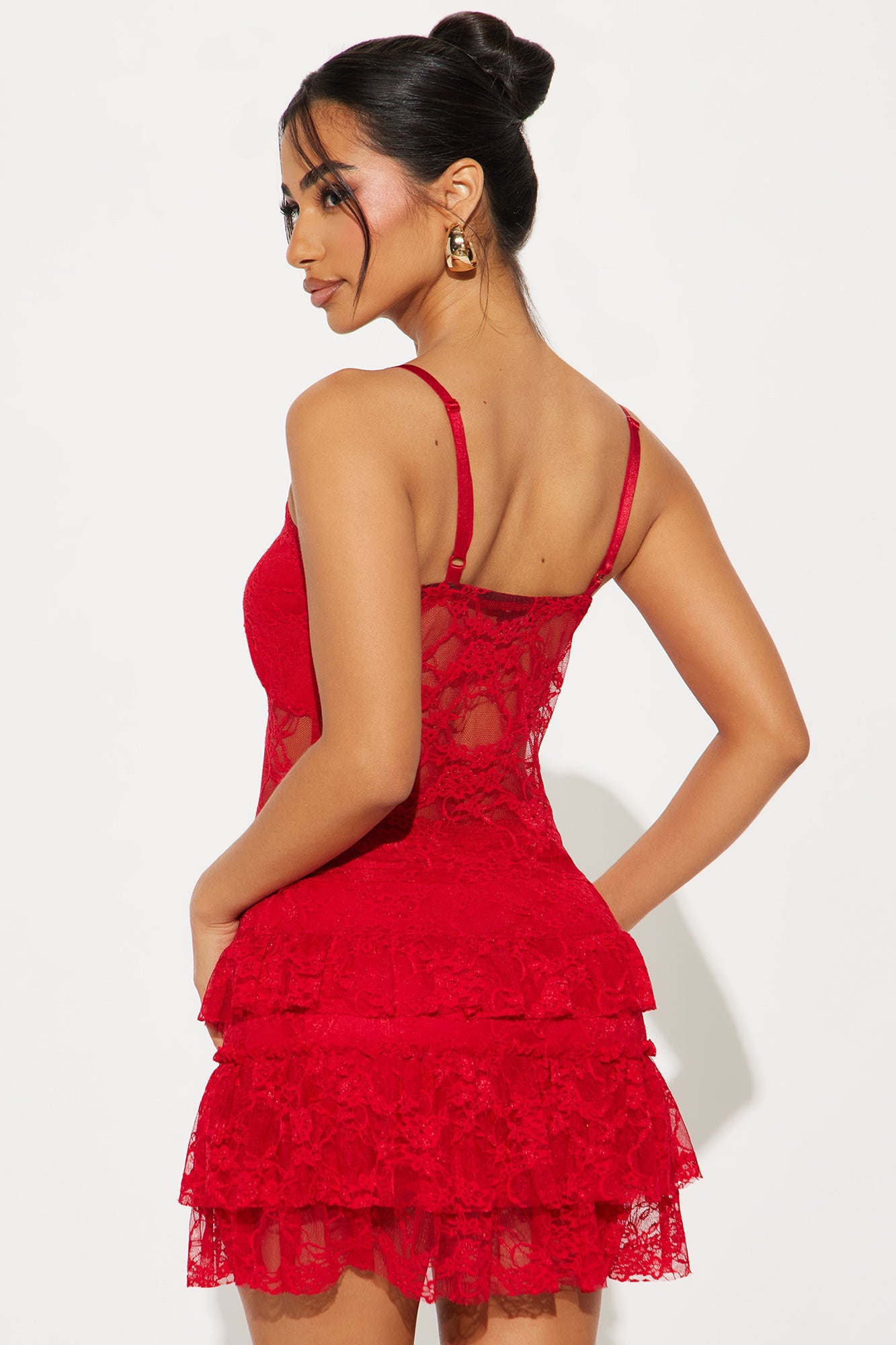 Lyla Lace Mini Skirt Set - Red