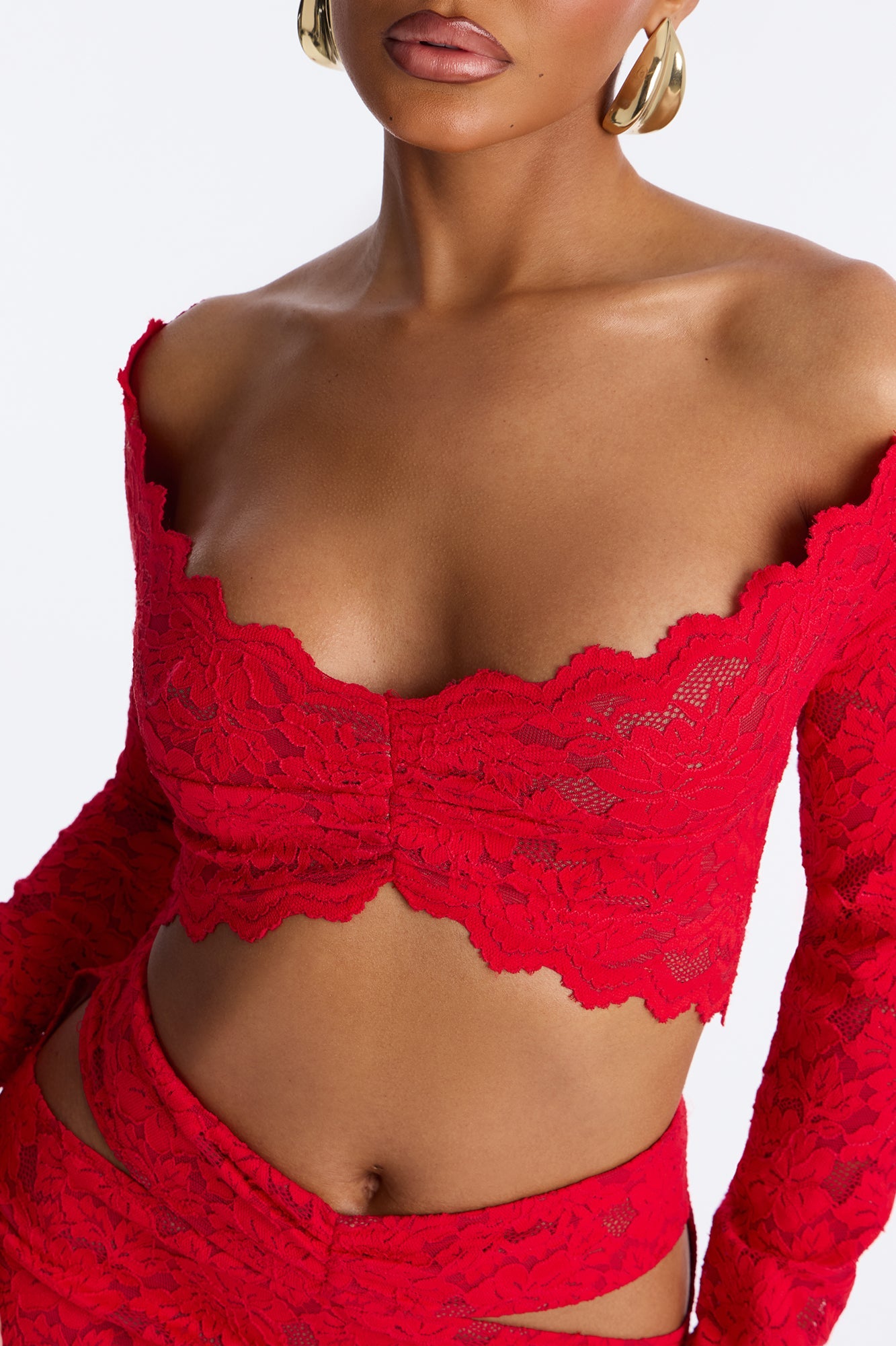 Bleeding Love Lace Skirt Set - Red