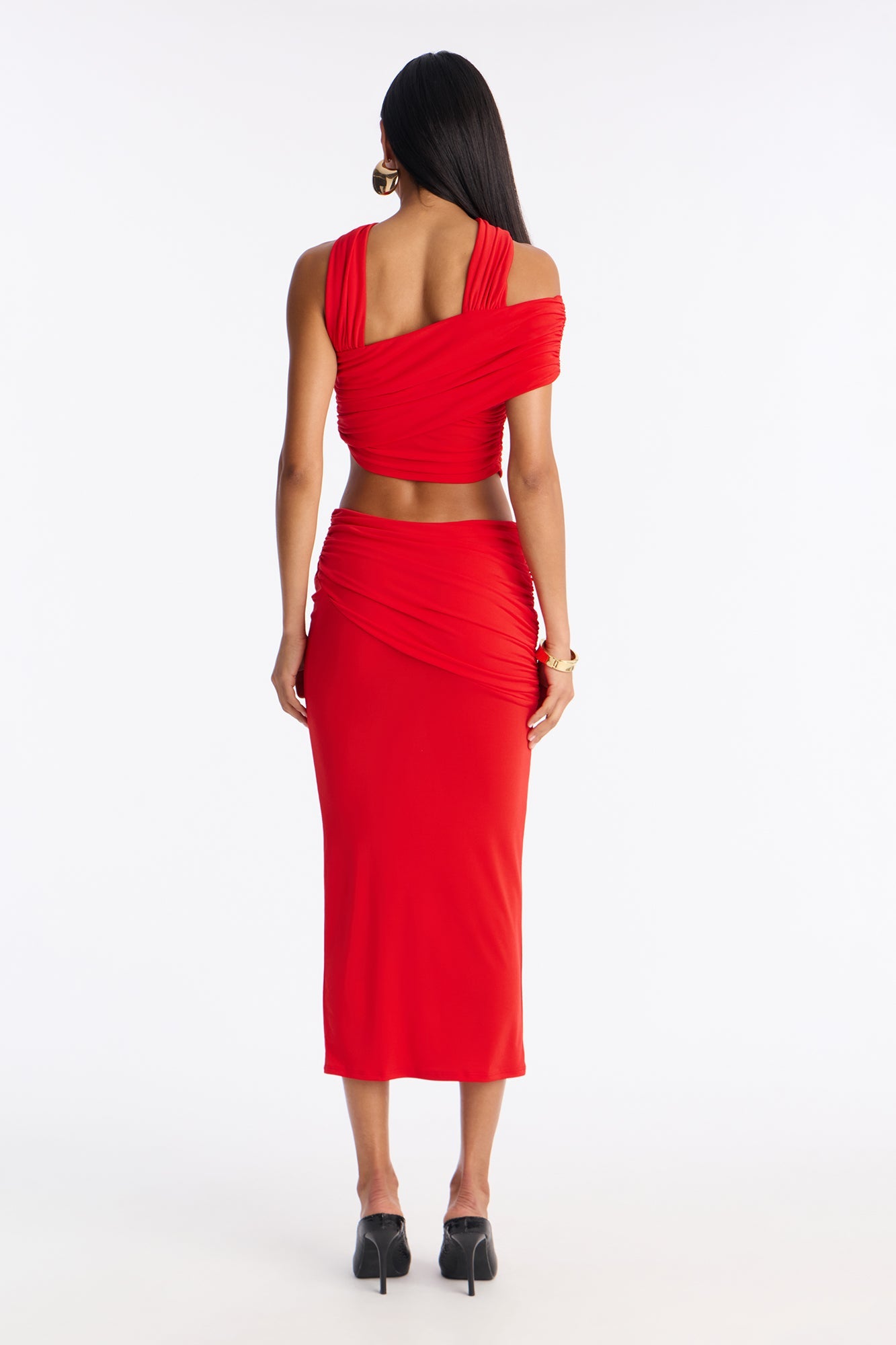 Touch Me Not Jersey Skirt Set - Red