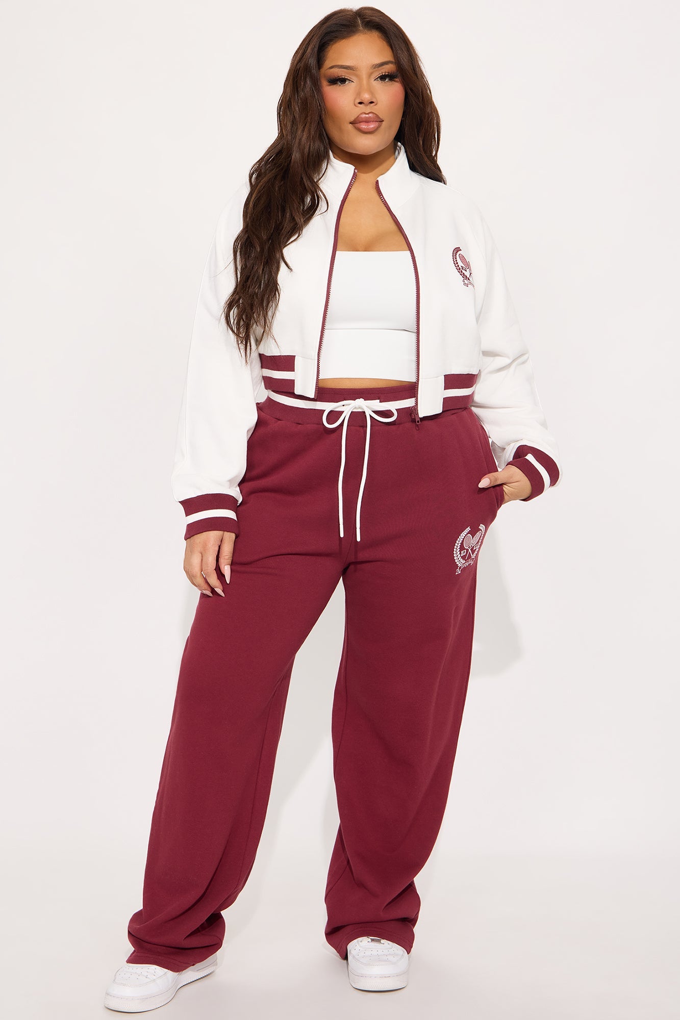 Tennis Club Track Pant Set - Burgundy