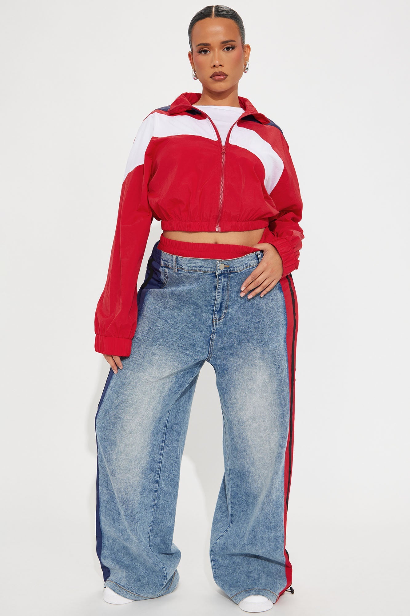 Sporty Girl Pant Set - Red/combo