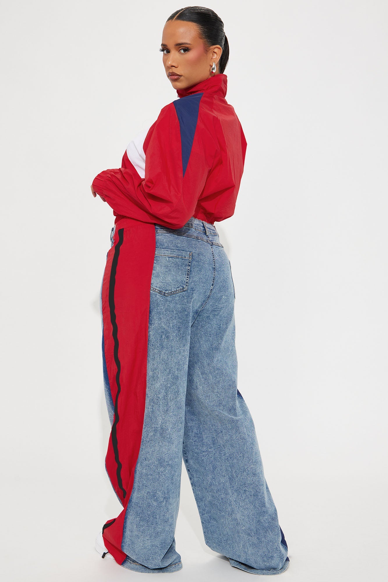 Sporty Girl Pant Set - Red/combo