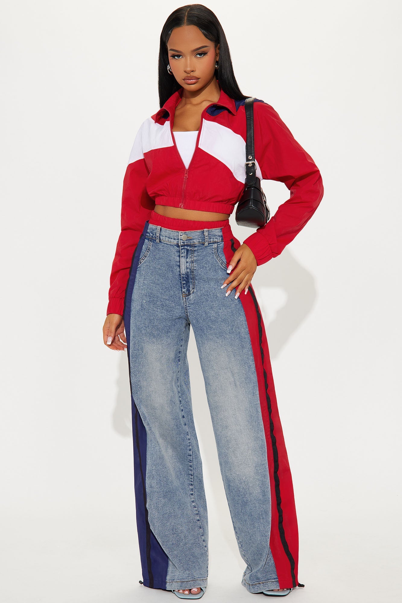 Sporty Girl Pant Set - Red/combo