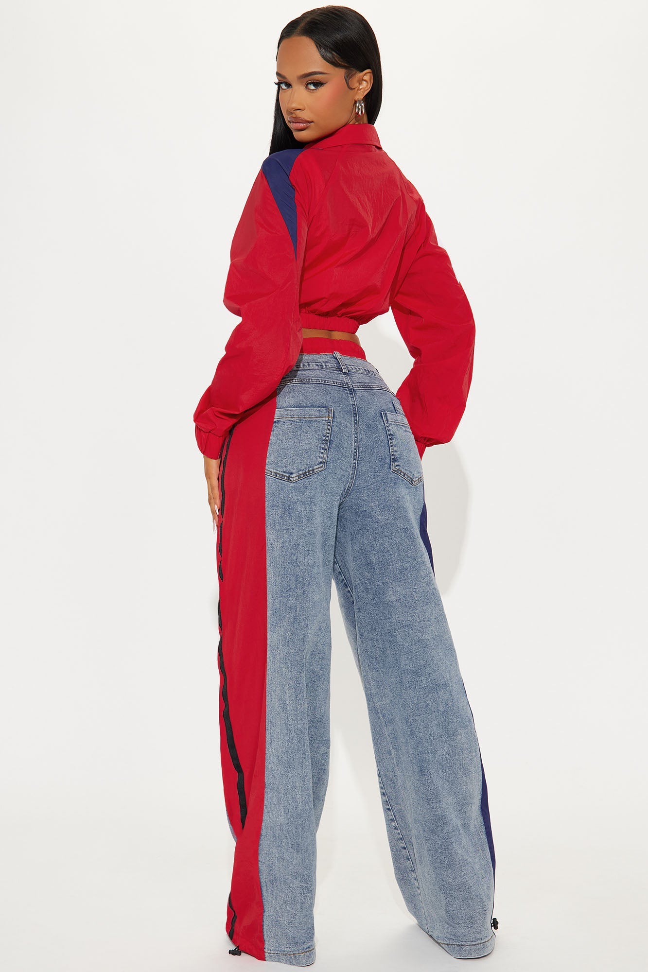 Sporty Girl Pant Set - Red/combo