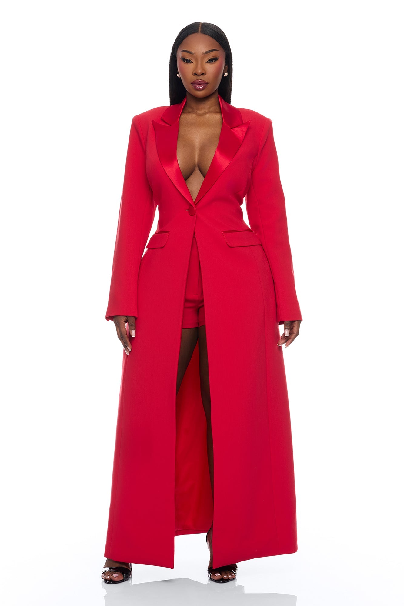 Margo Maxi Blazer Short Suit Set - Red