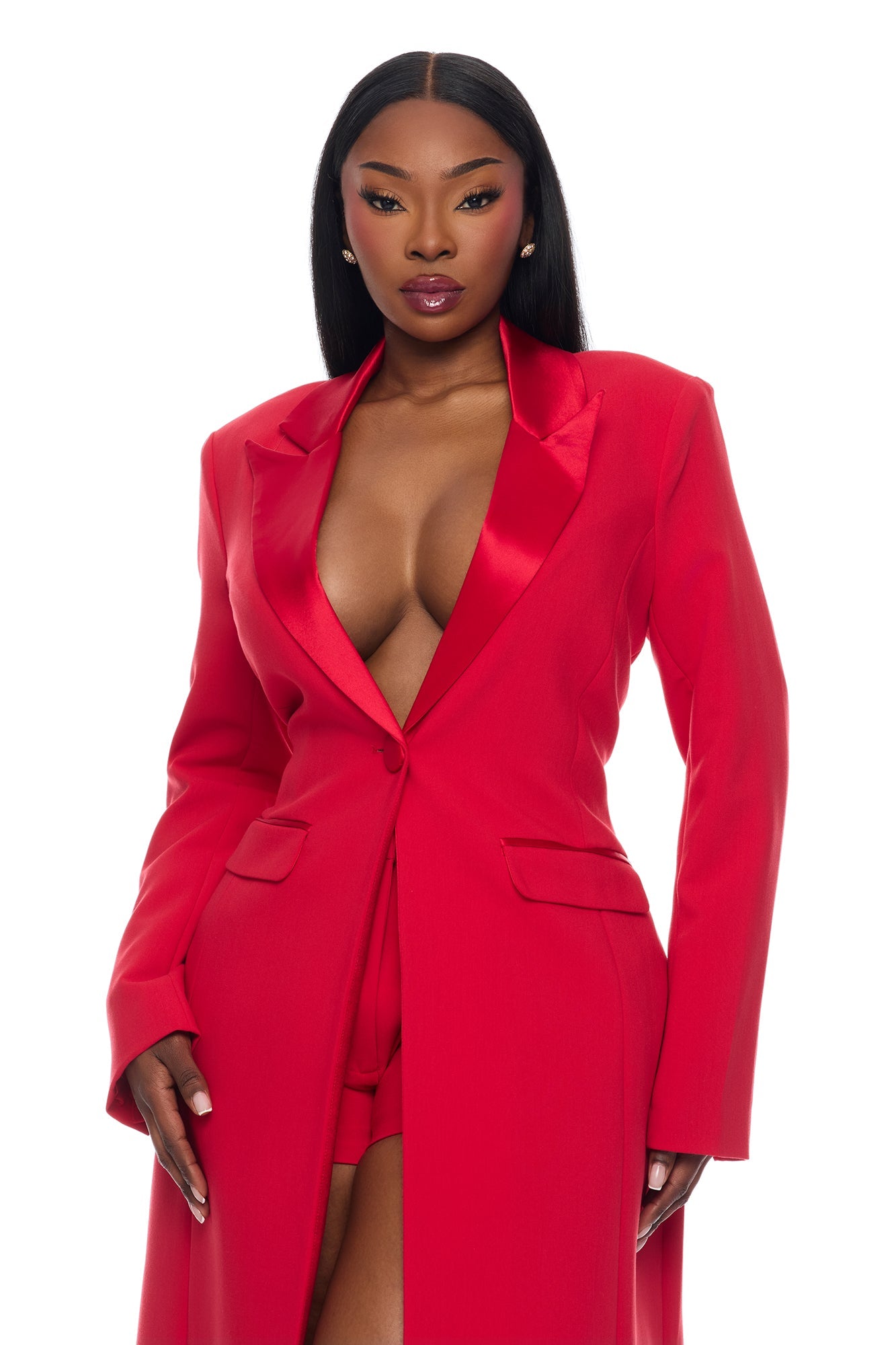 Margo Maxi Blazer Short Suit Set - Red