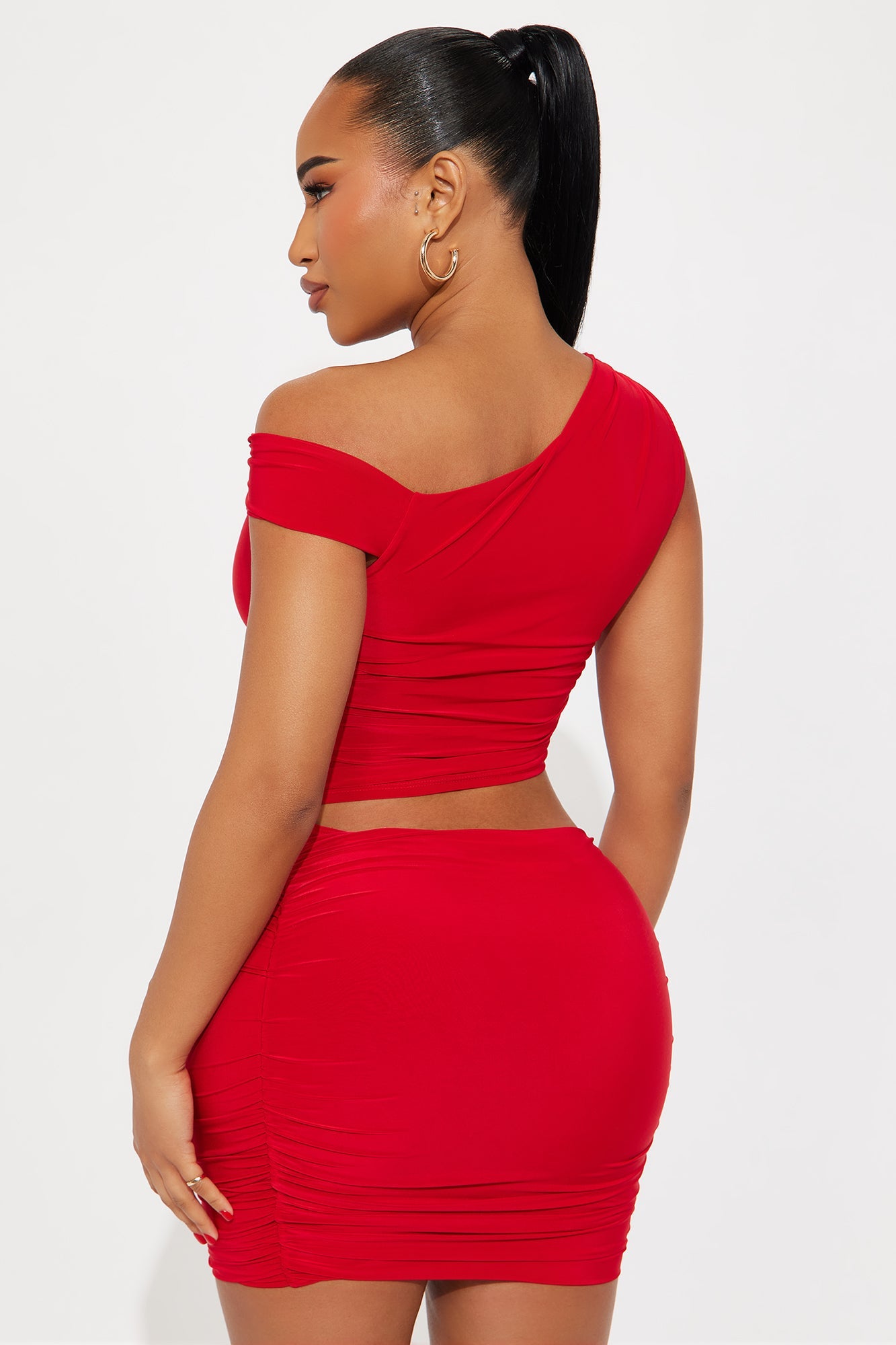 Rosalie Doubled Layer Mini Skirt Set - Red