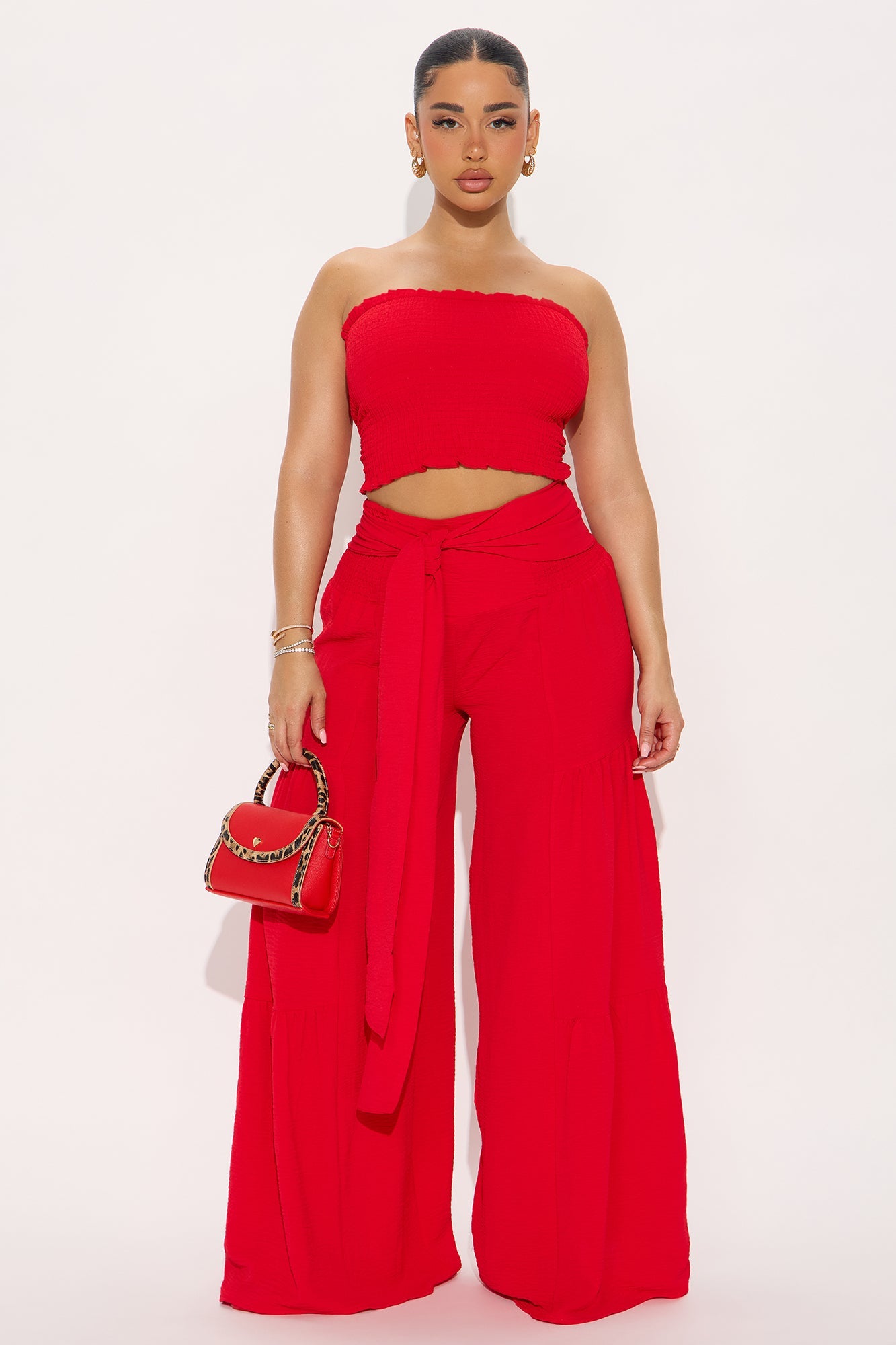Live In Paradise Pant Set - Red