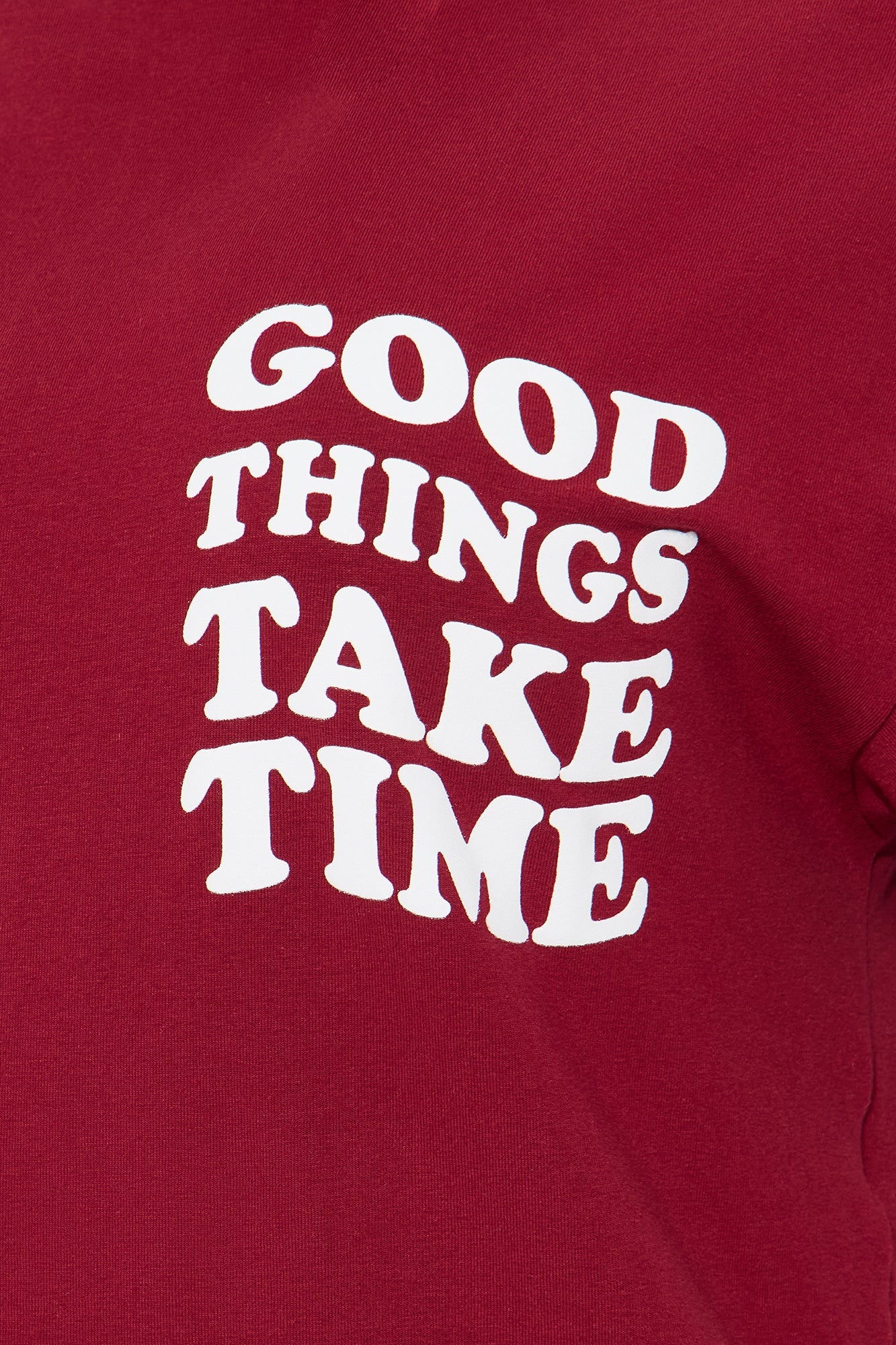 Good Things Take Time Biker Short Set - Burgundy