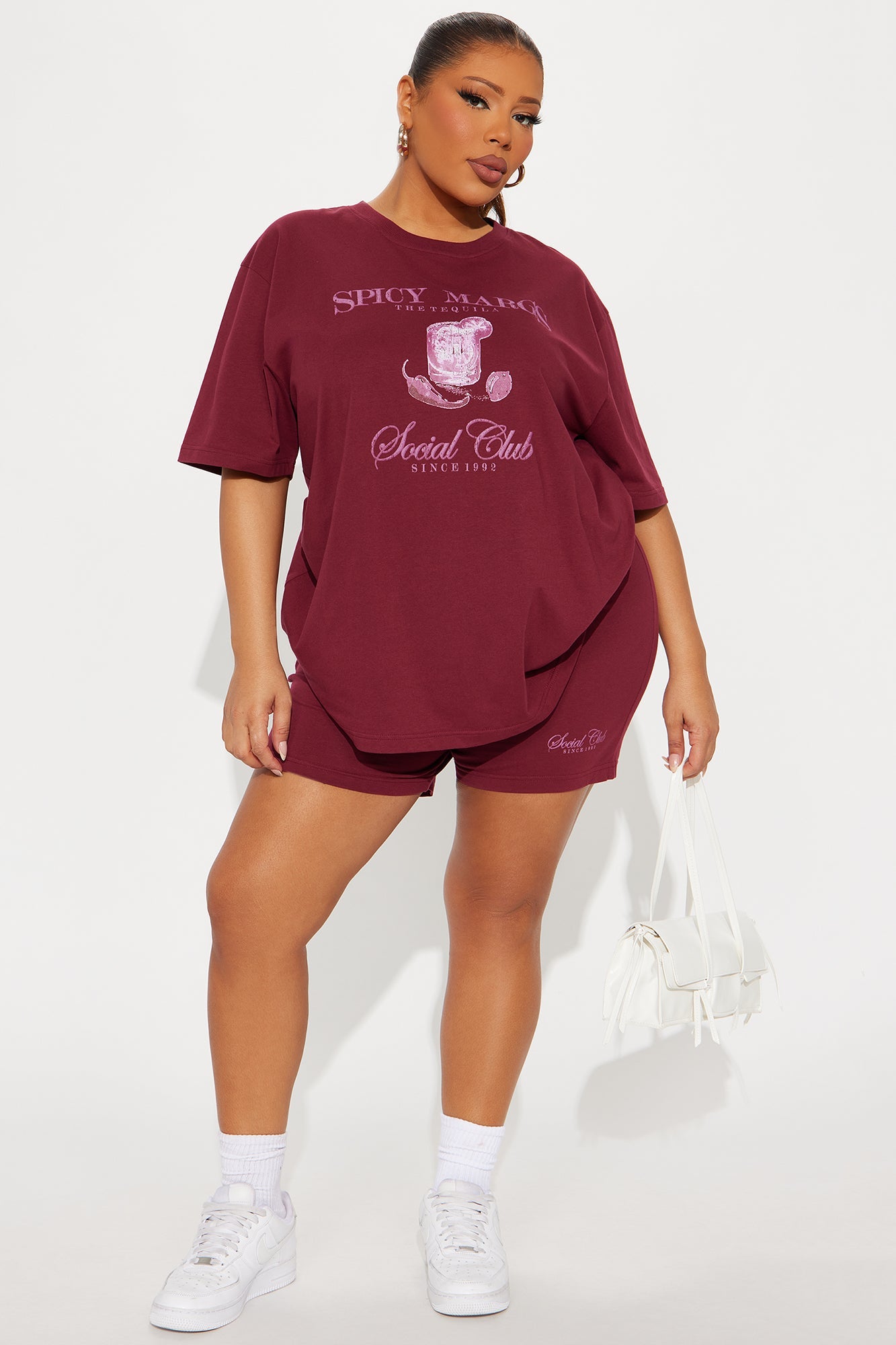 Margs Social Club Short Set - Burgundy