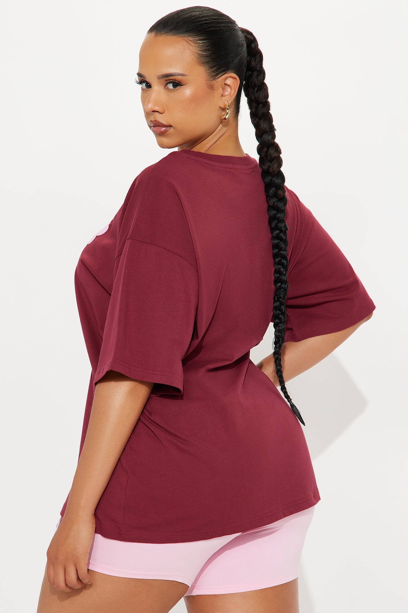 Off Duty Biker Short Set - Burgundy/combo