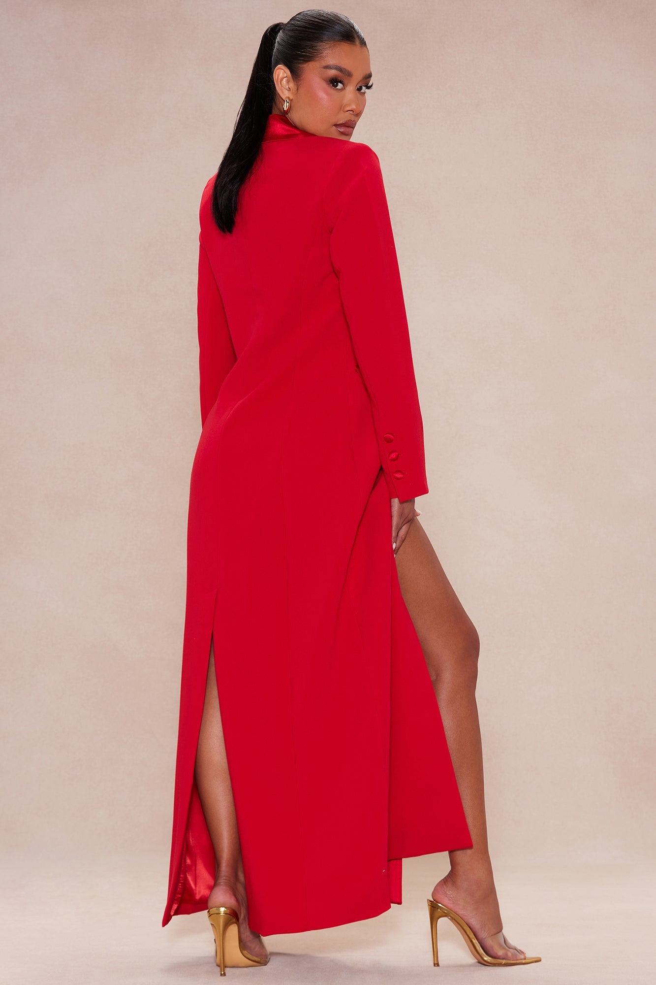 Margo Maxi Blazer Short Suit Set - Red