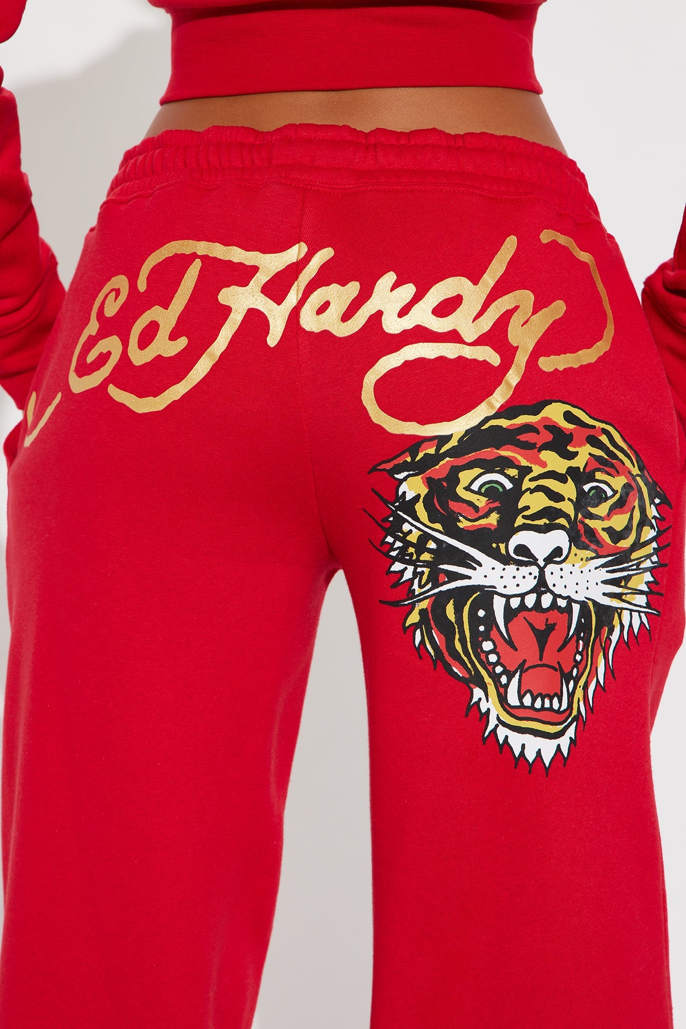 Ed Hardy Tiger Pant Set - Red