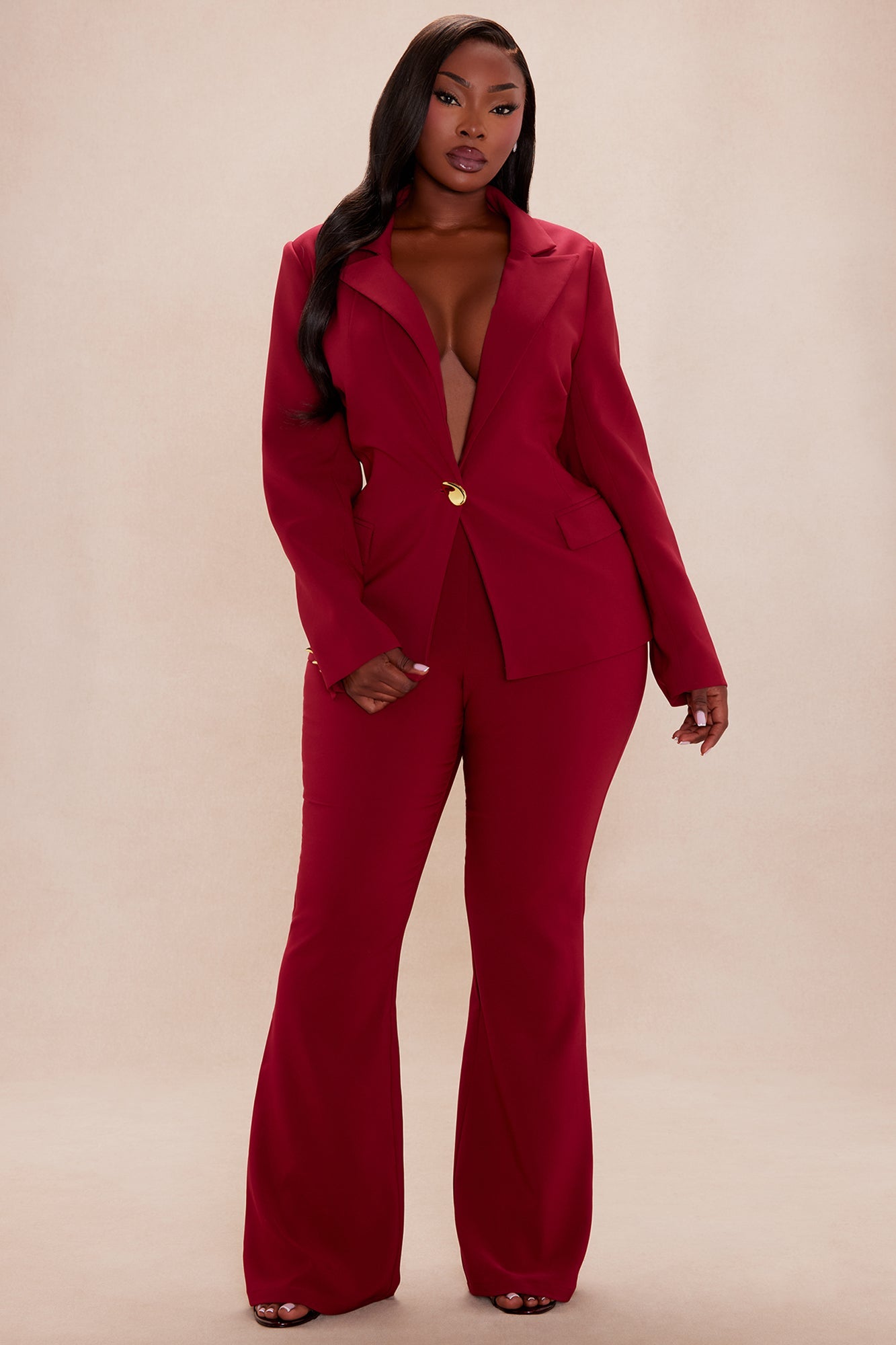 Kaylynn Suit Set - Burgundy