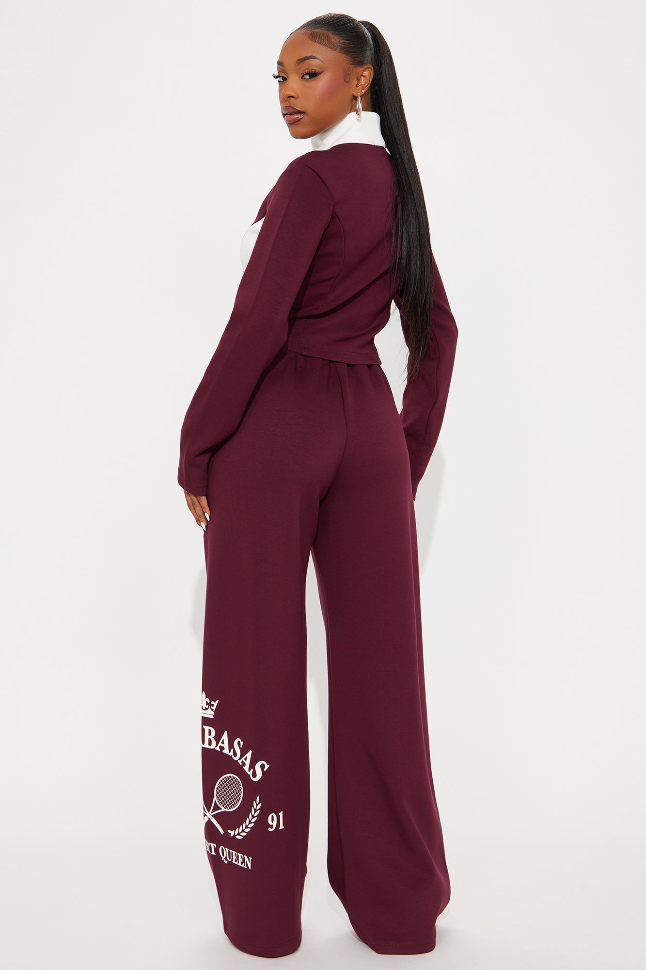 Calabasas Track Pant Set - Burgundy