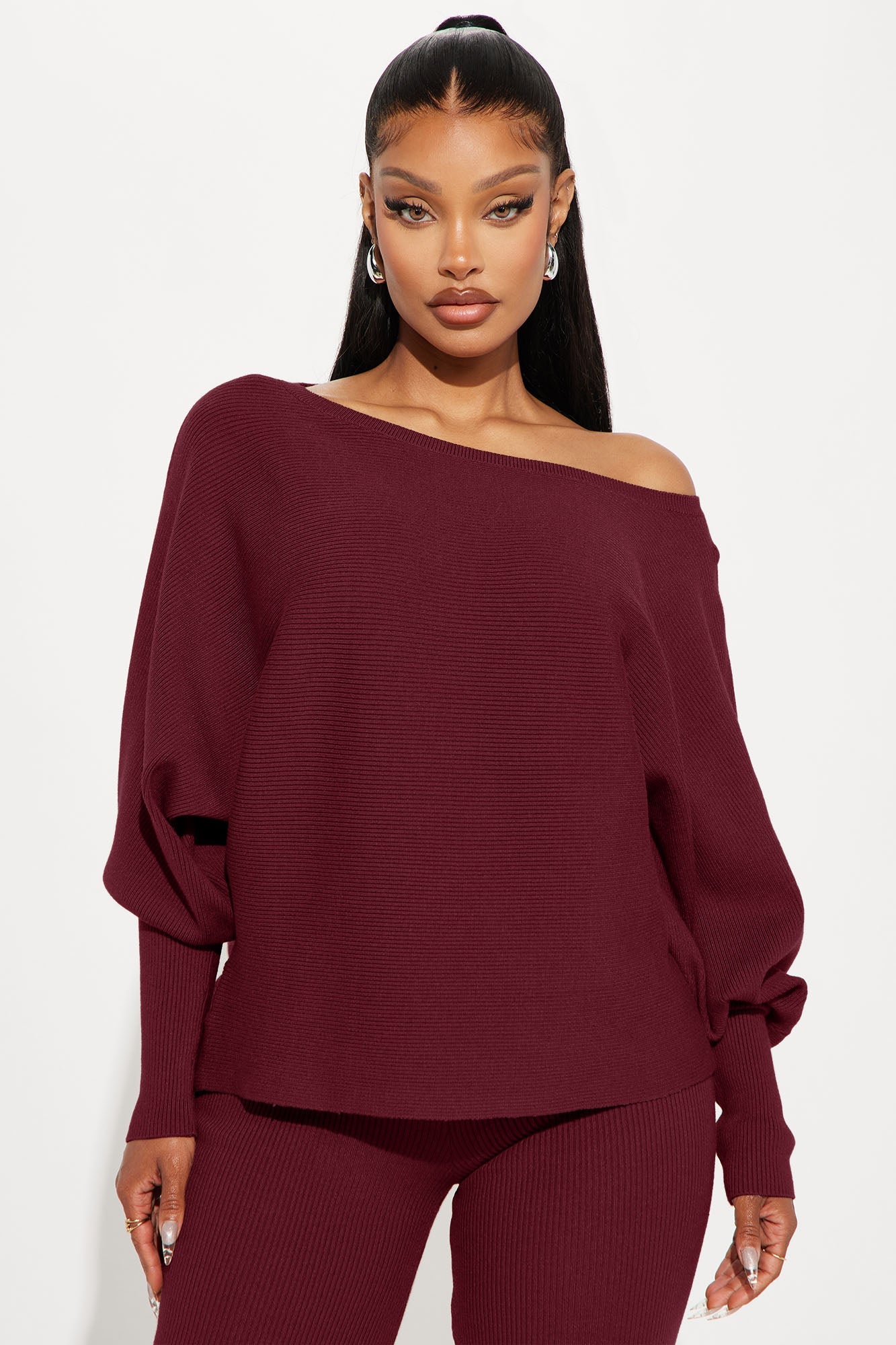 Elise Sweater Pant Set - Burgundy