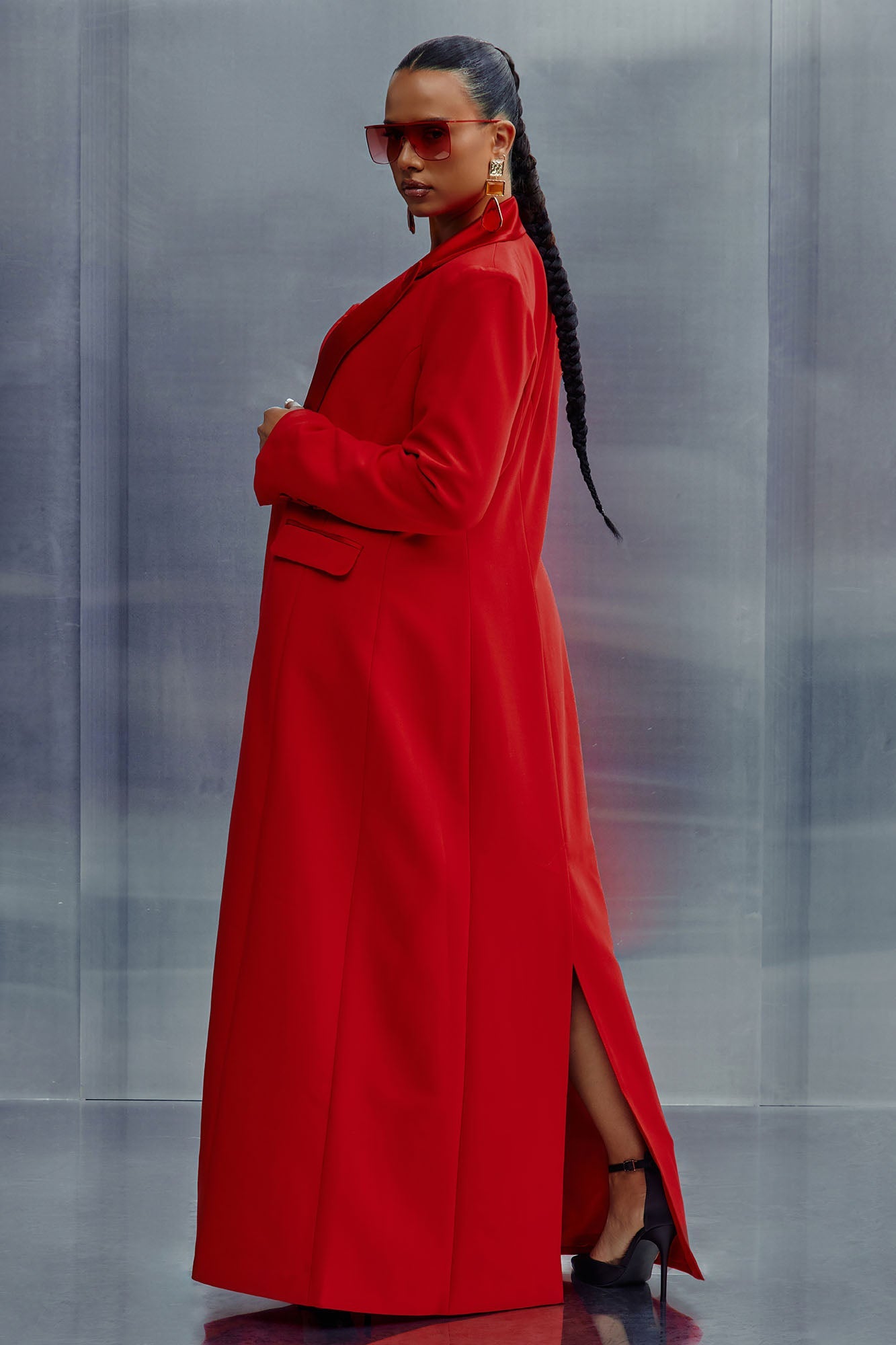 Margo Maxi Blazer Short Suit Set - Red