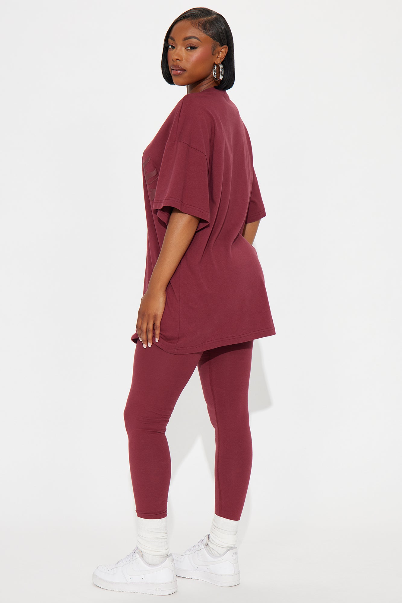 Sporty & Lux Legging Set - Burgundy