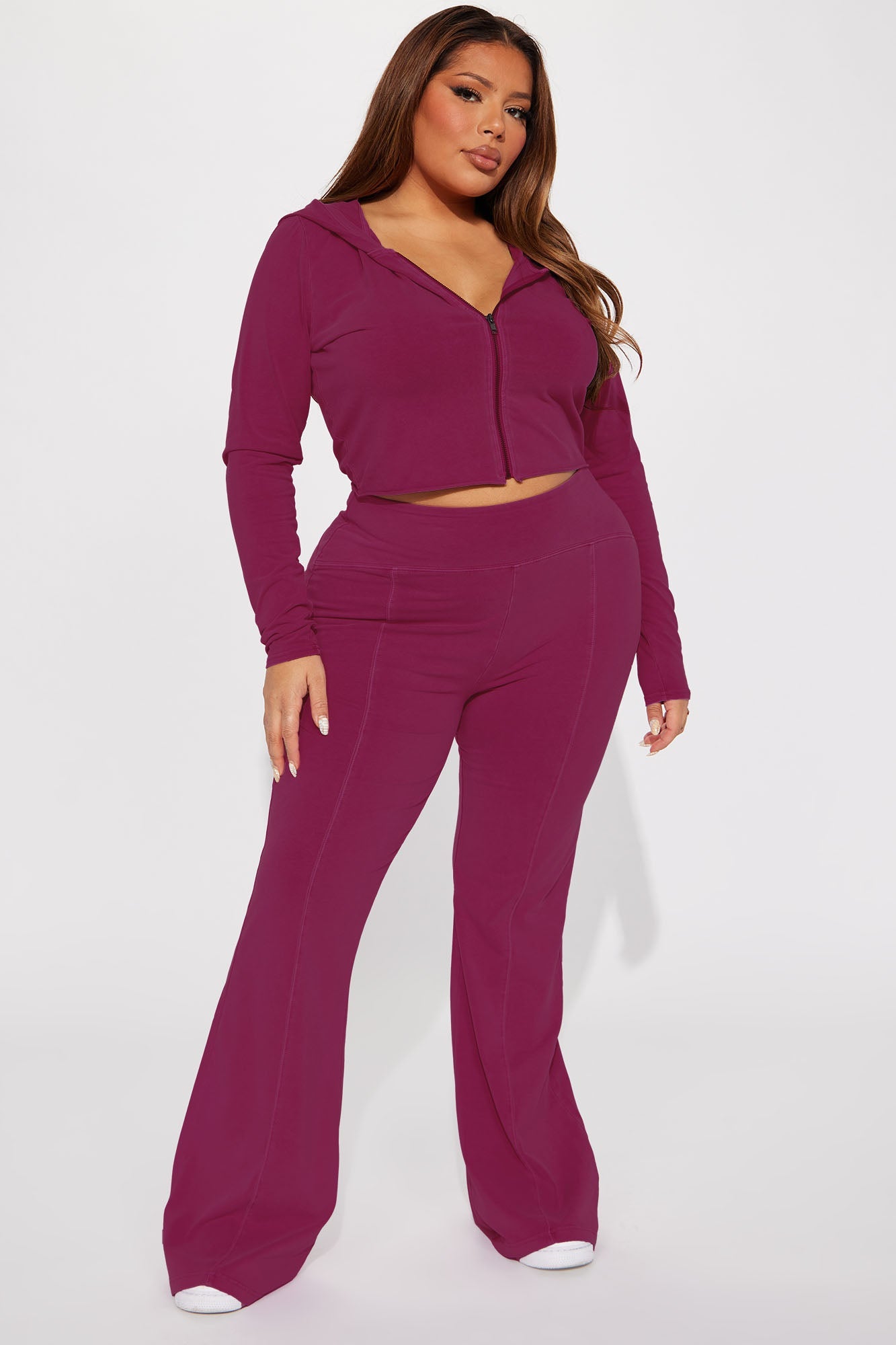 Need Me Vintage Wash Pant Set - Burgundy