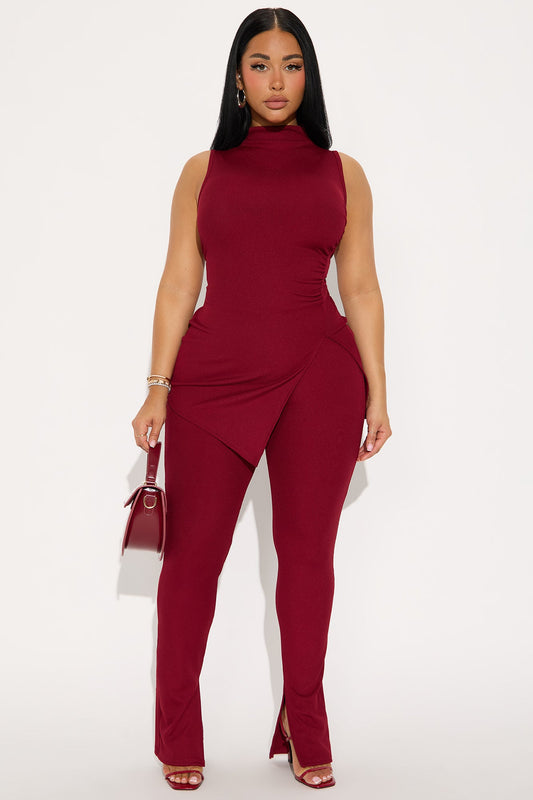 Lilly Pant Set - Burgundy