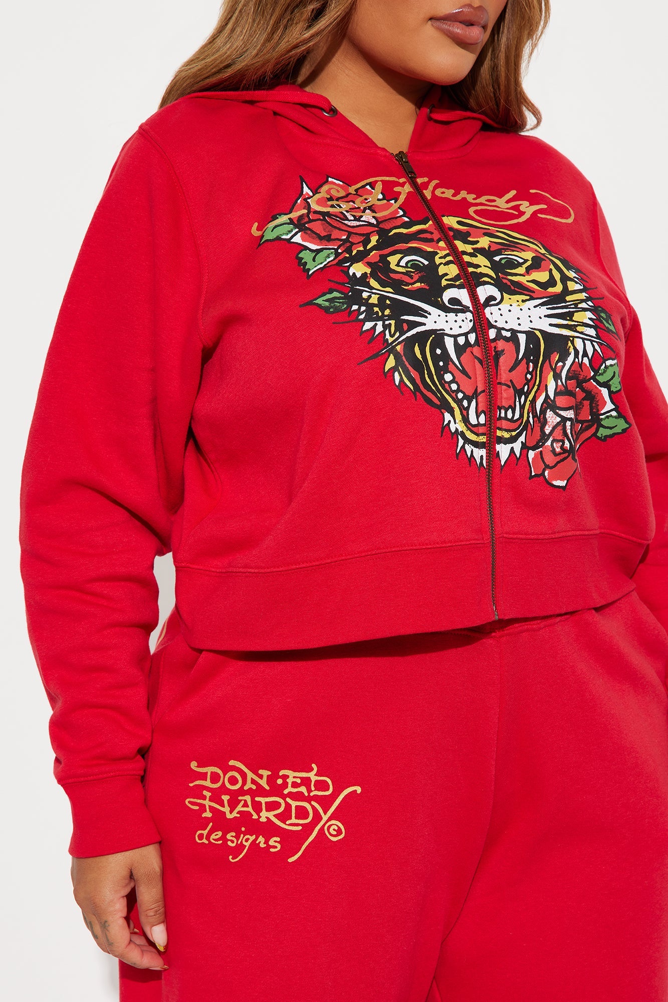 Ed Hardy Tiger Pant Set - Red