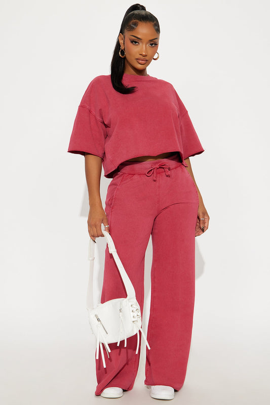 Strollin' Around Pant Set - DarkRed