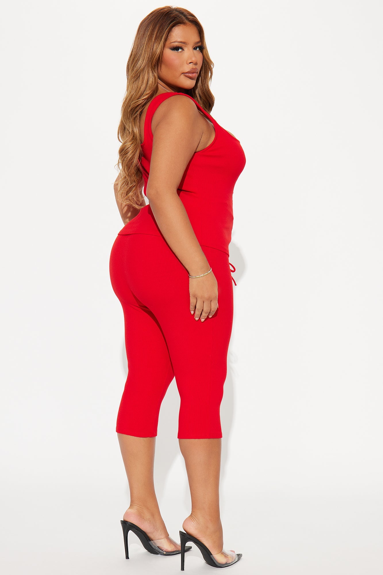 Carina Snatched Pant Set - Red