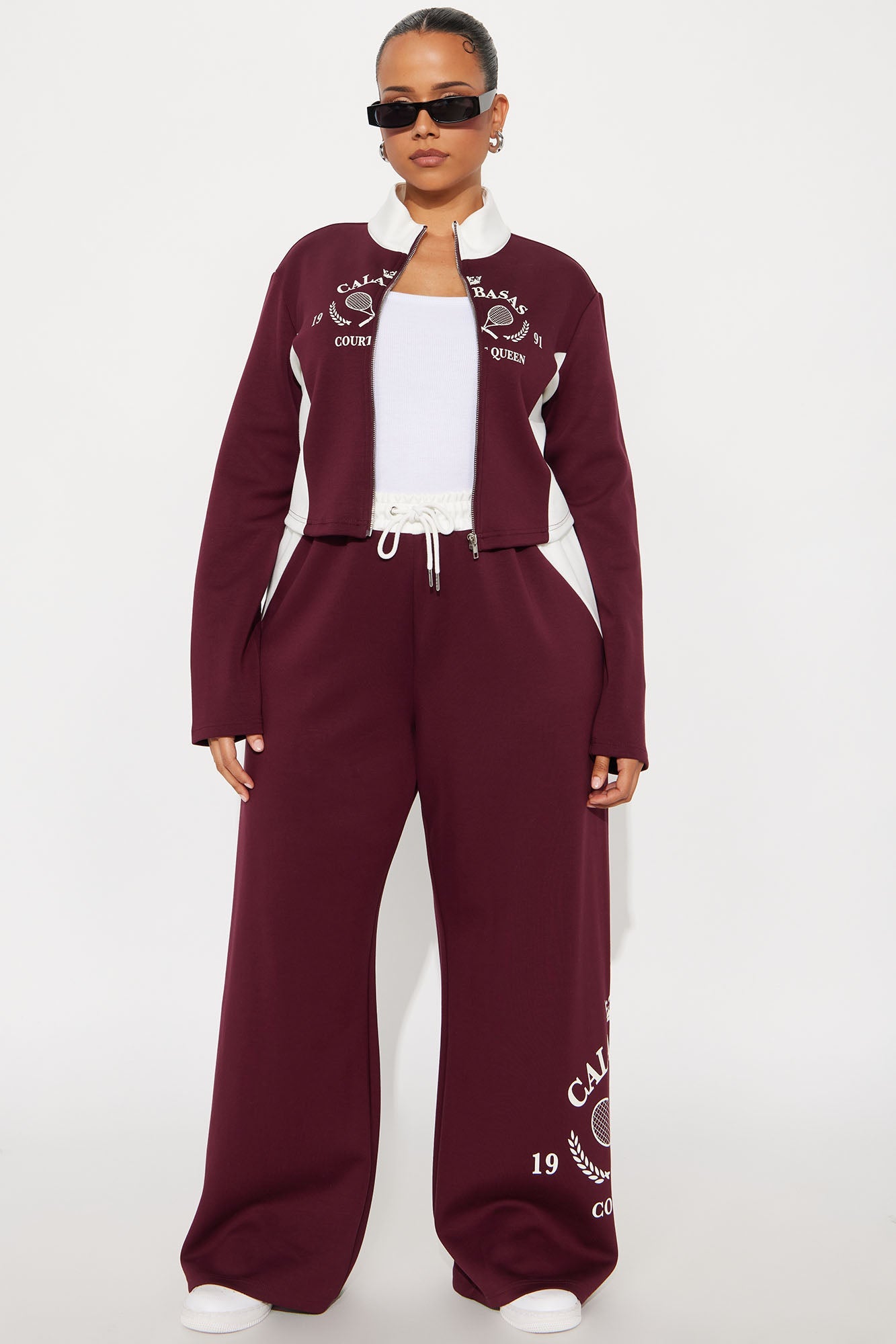 Calabasas Track Pant Set - Burgundy