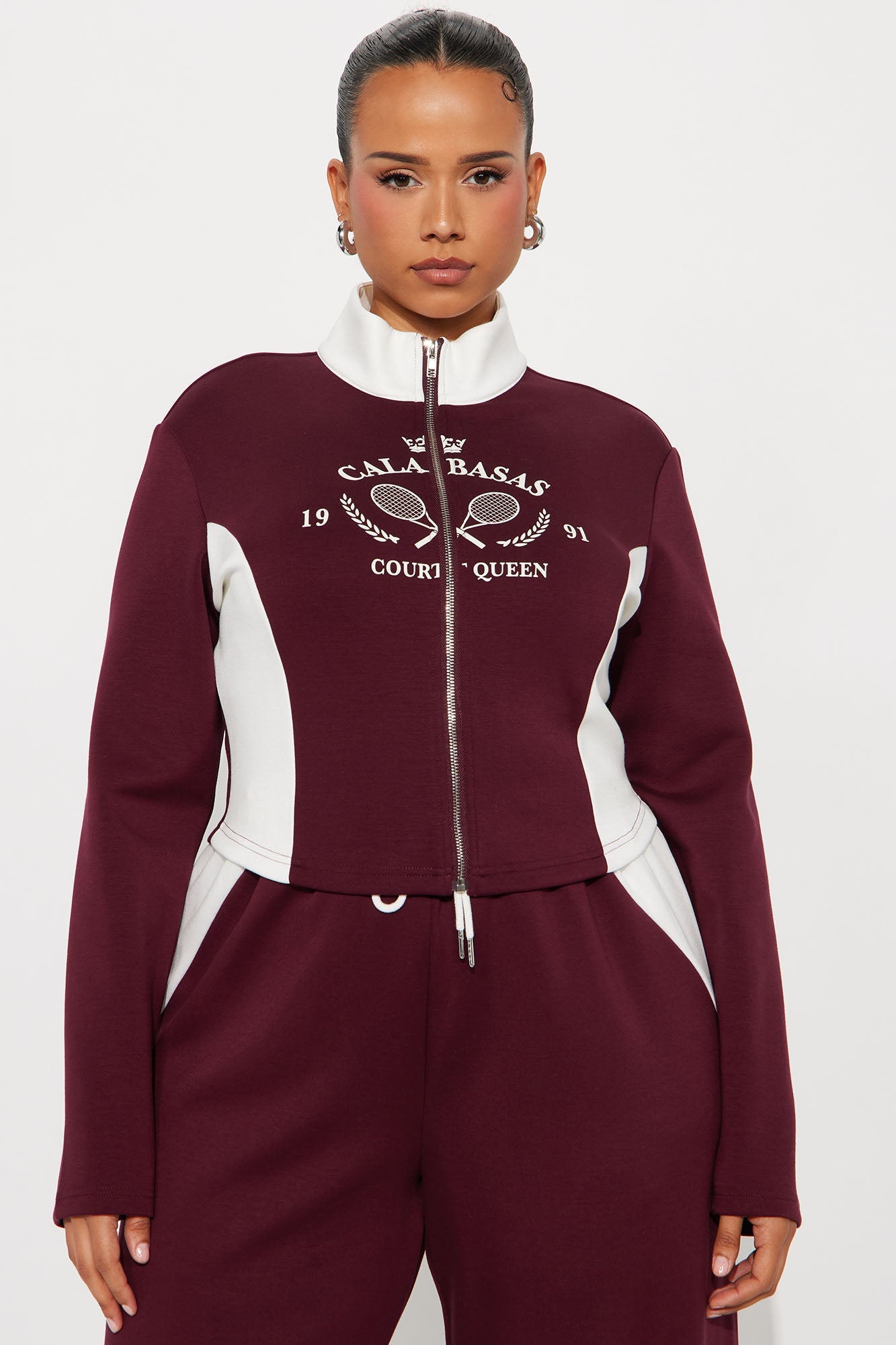 Calabasas Track Pant Set - Burgundy