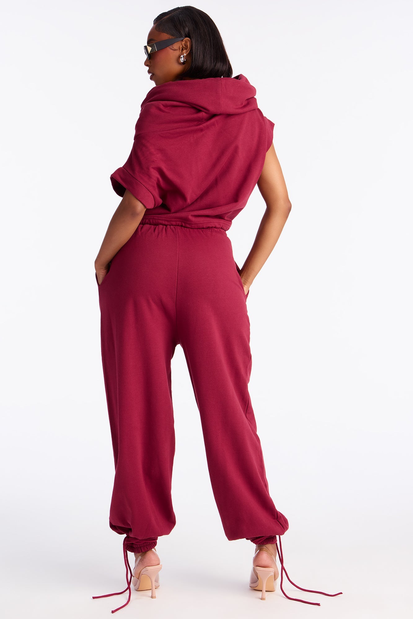 Alexa Jogger Pant Set - Burgundy