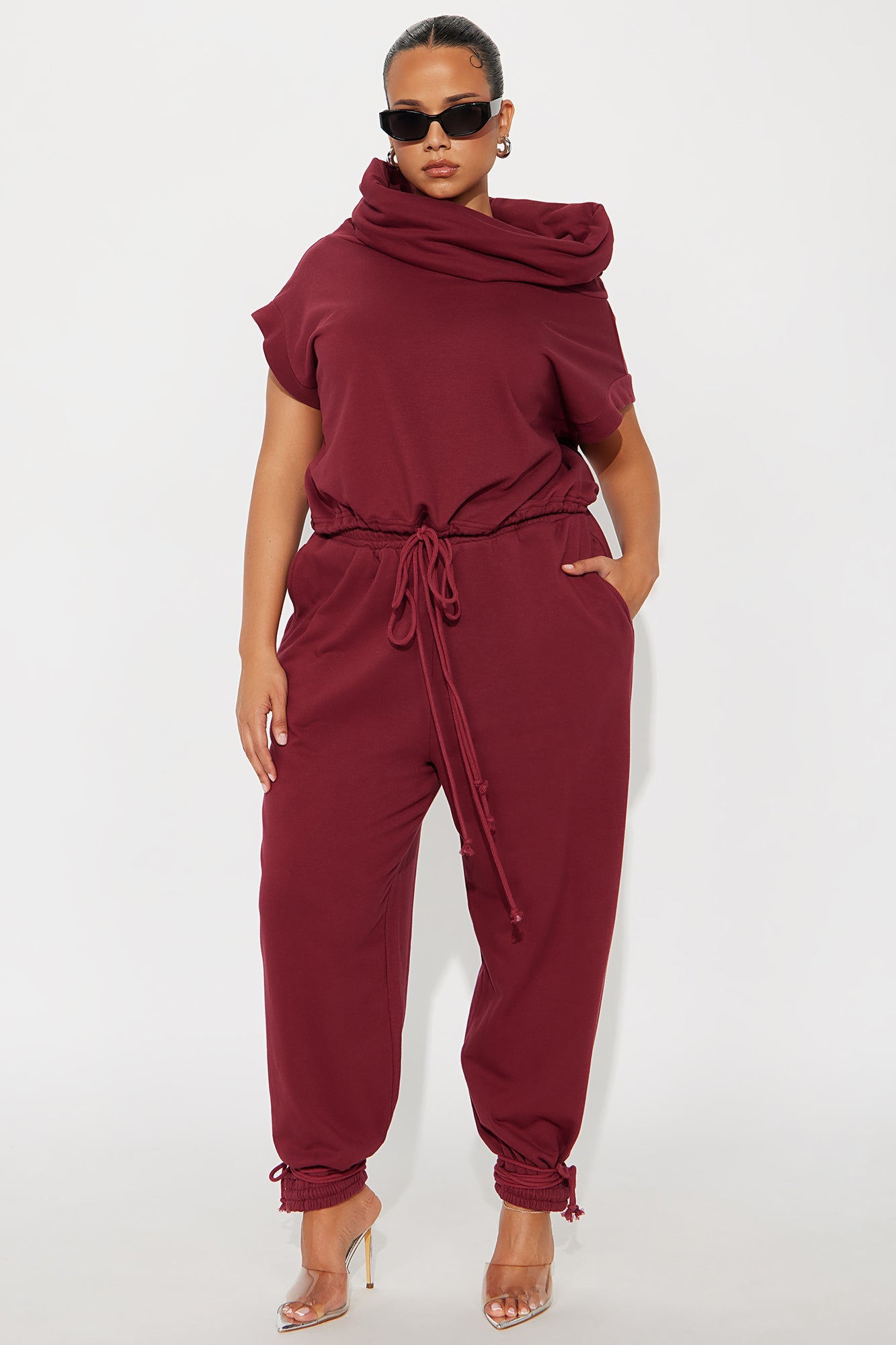 Alexa Jogger Pant Set - Burgundy