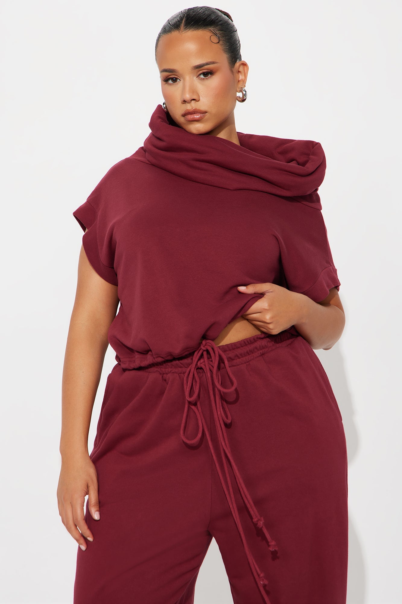 Alexa Jogger Pant Set - Burgundy