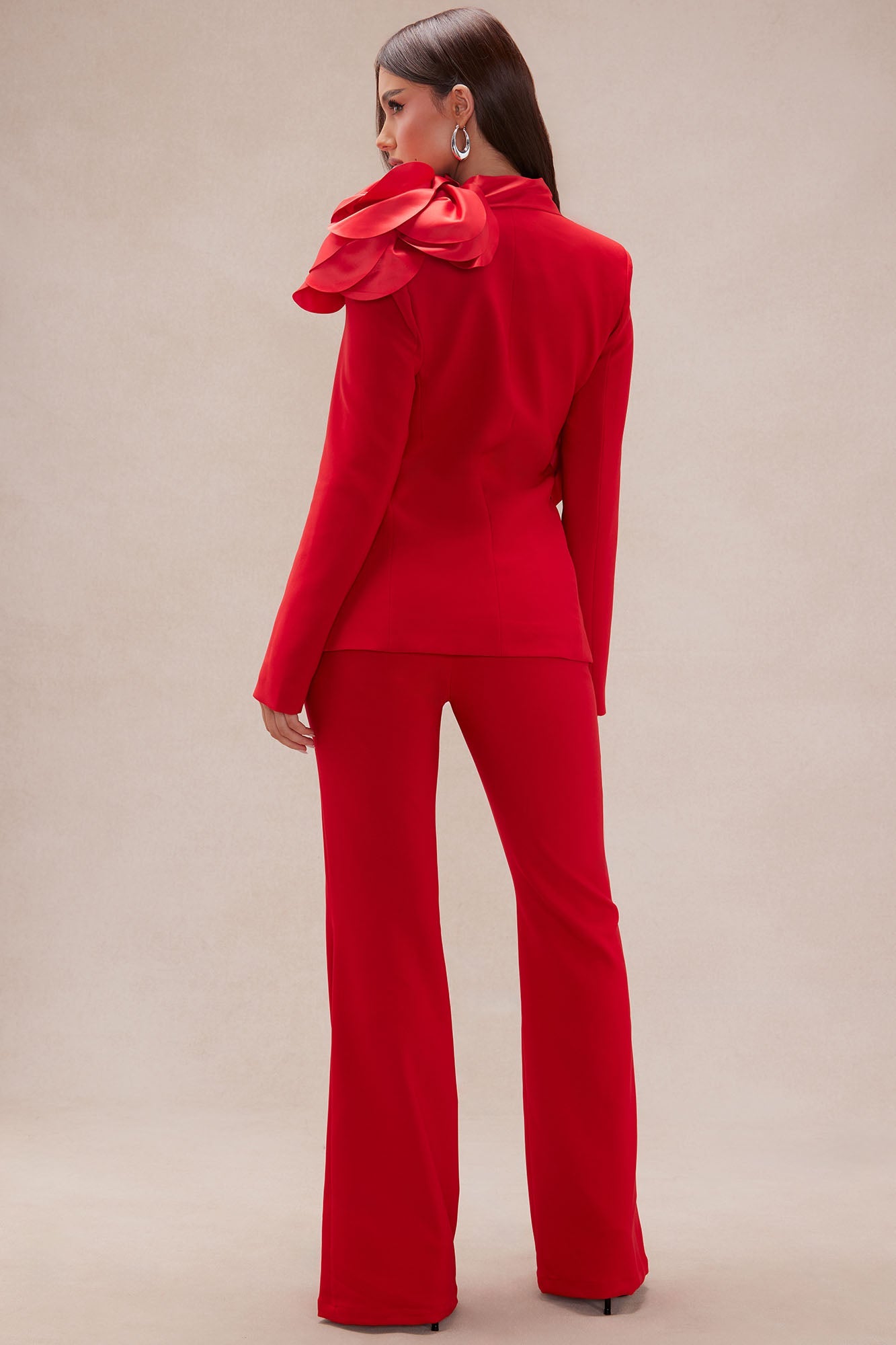 Jaden Floral Blazer Suit Set - Red