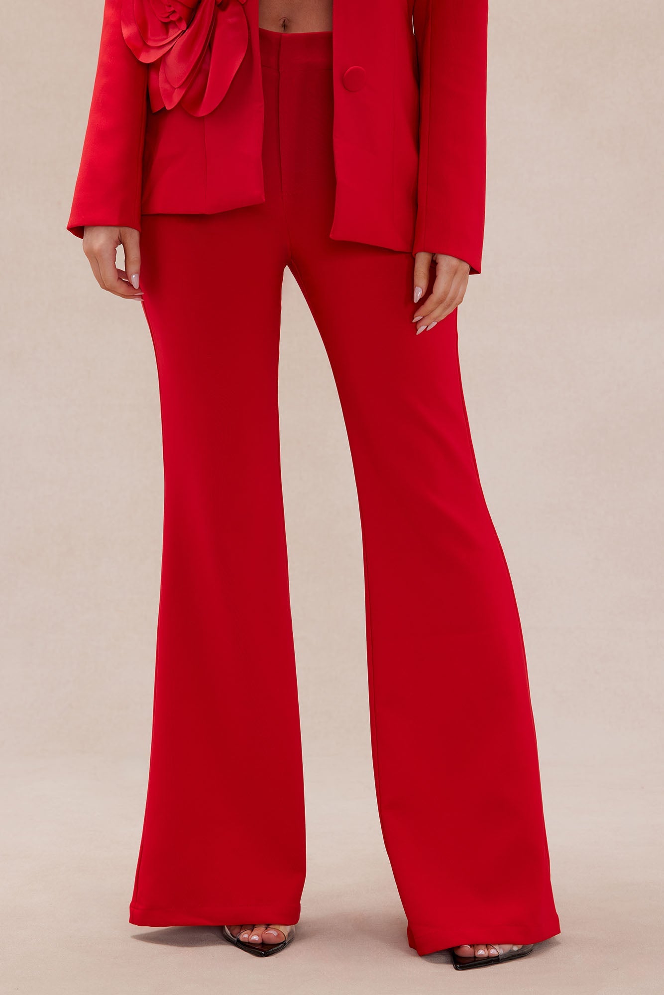 Jaden Floral Blazer Suit Set - Red